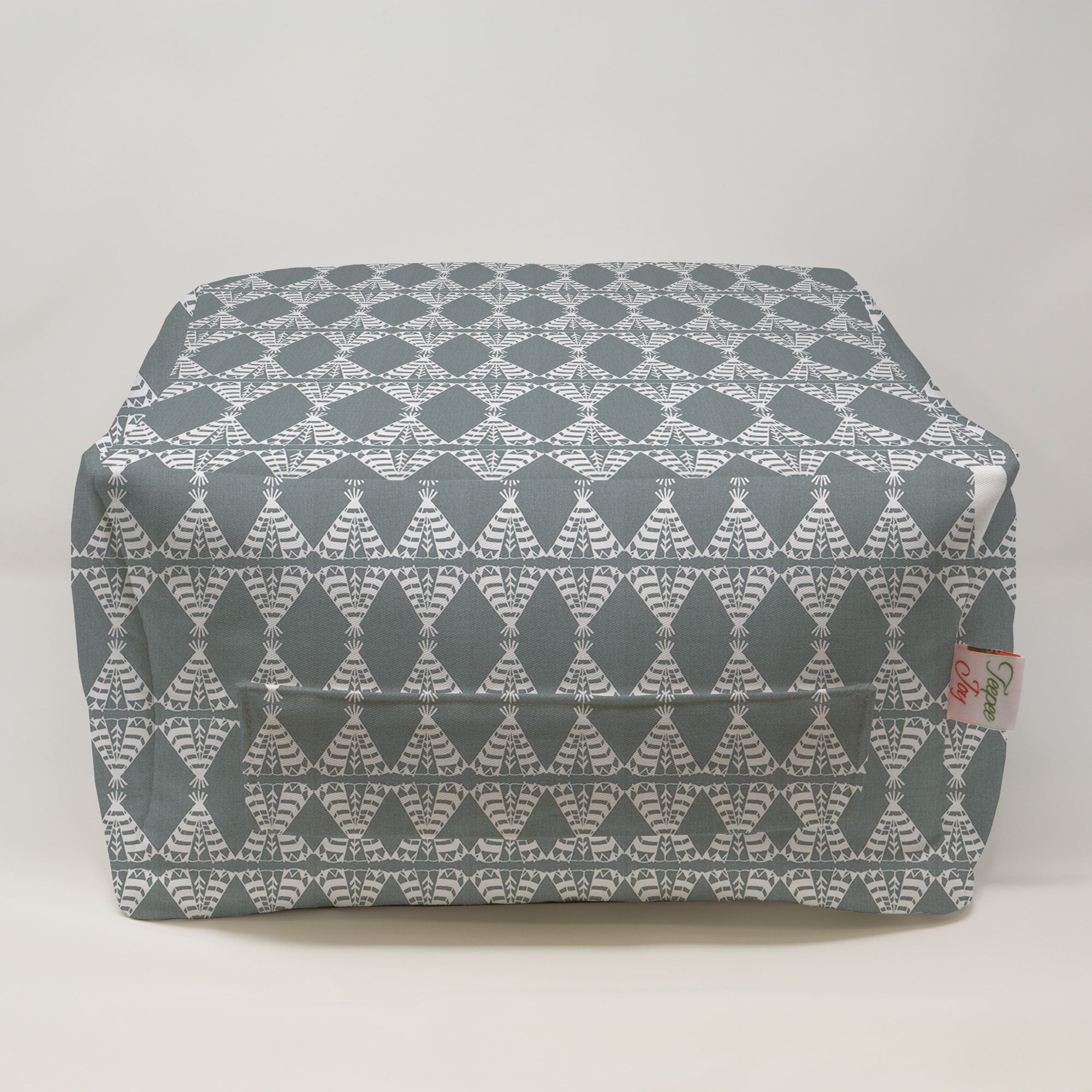 Kids Pouf - Pow Wow Sundown Gray