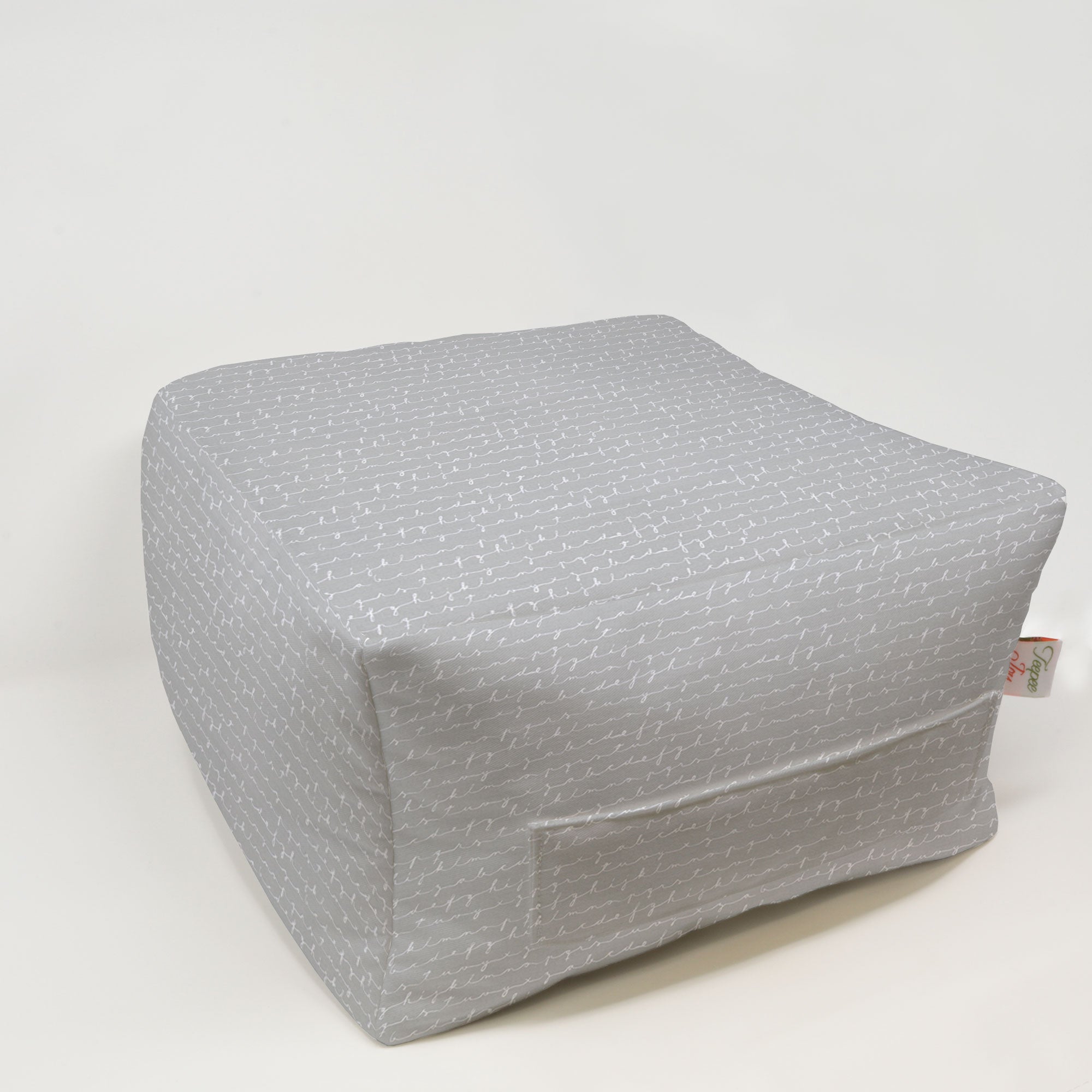 Kids Pouf - Chalk Script French Grey