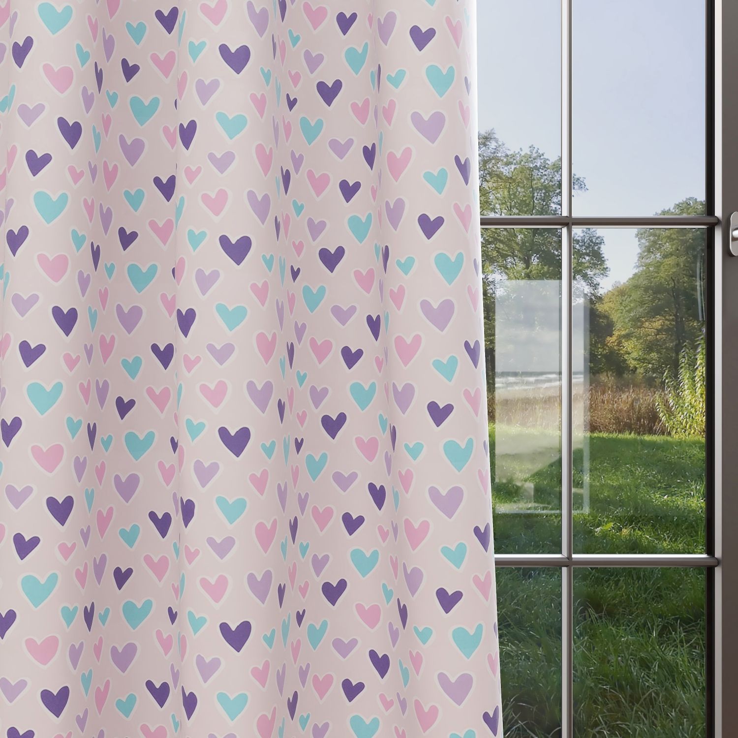 Hearts Kids & Nursery Blackout Curtains - Paper Hearts Bella