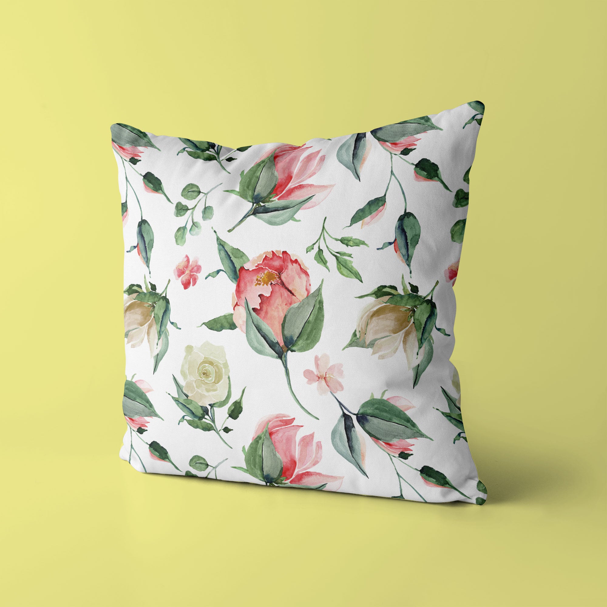 Floral Kids & Nursery Throw Pillow - Flower Buddies