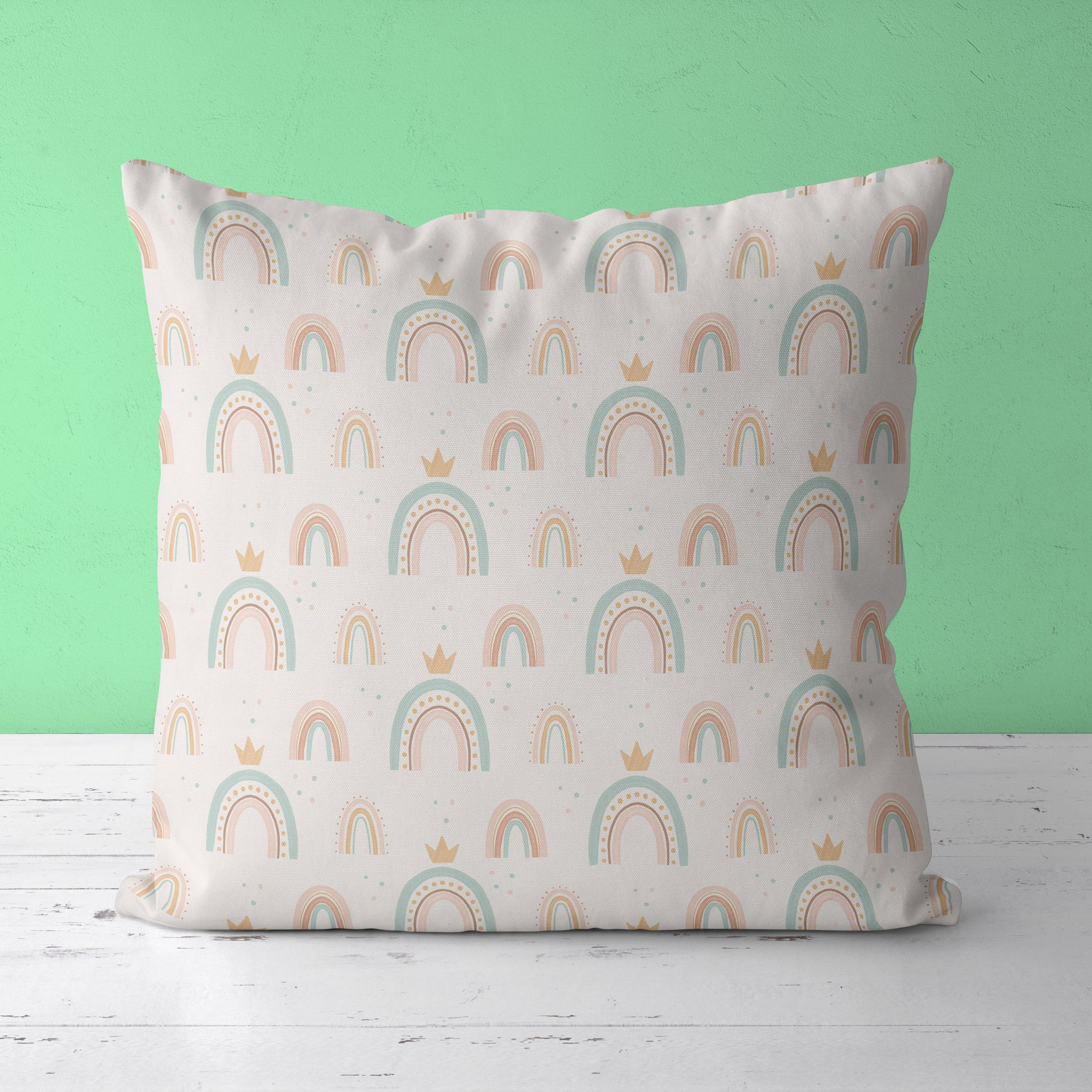 Rainbow Kids & Nursery Throw Pillow - Multihued Bows