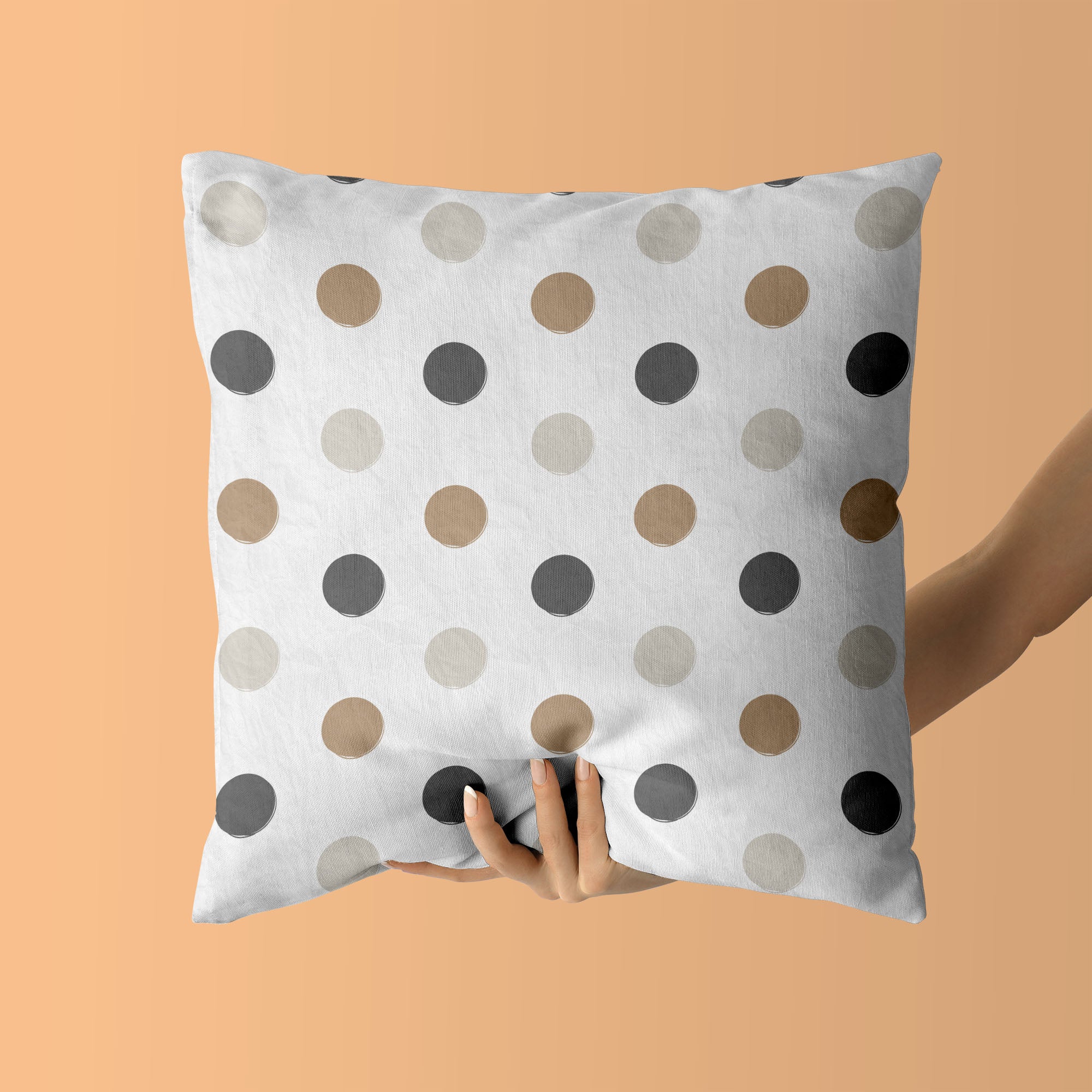 Kids & Nursery Throw Pillow - Neutral Polkas