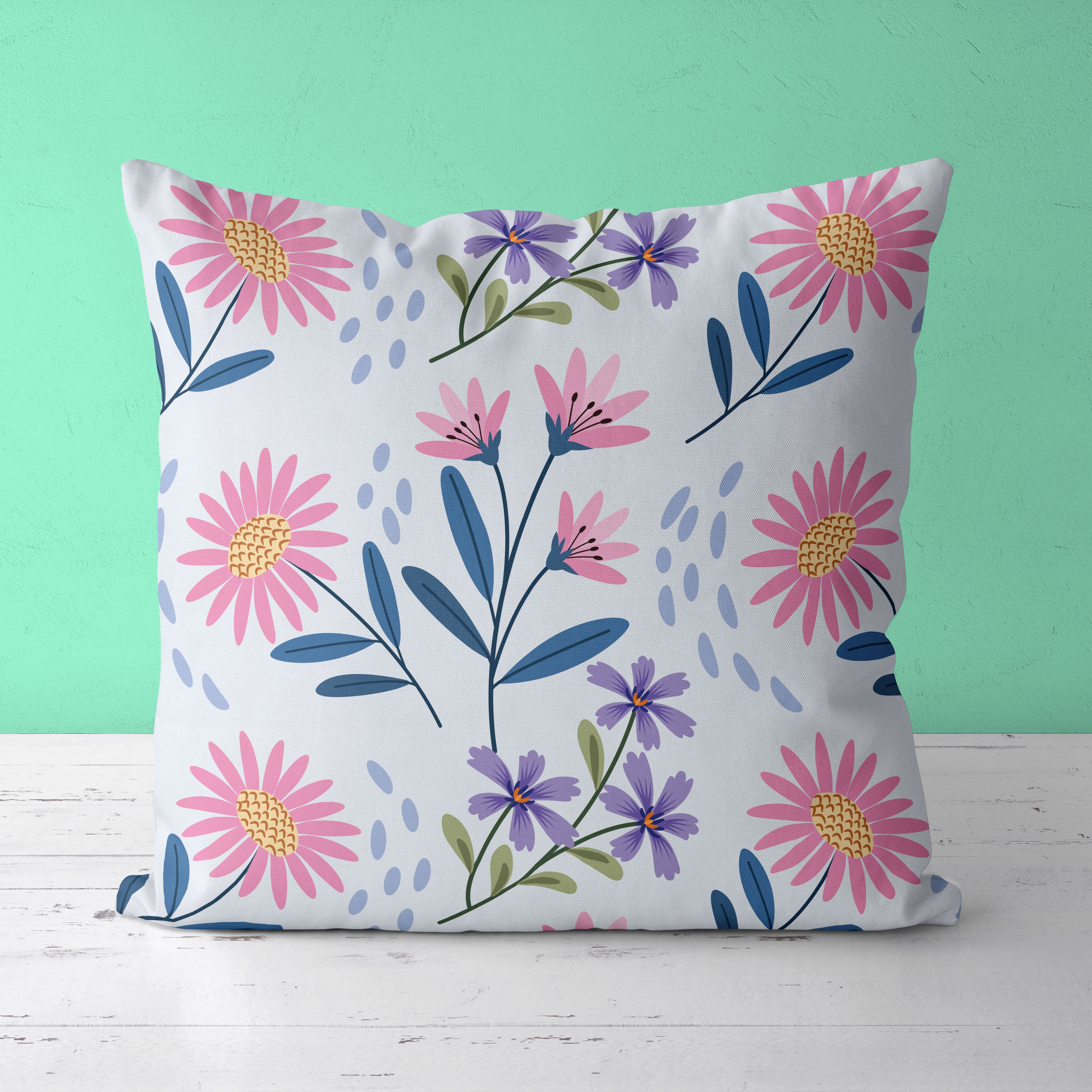 Floral Kids & Nursery Throw Pillow - Sea of Flowers