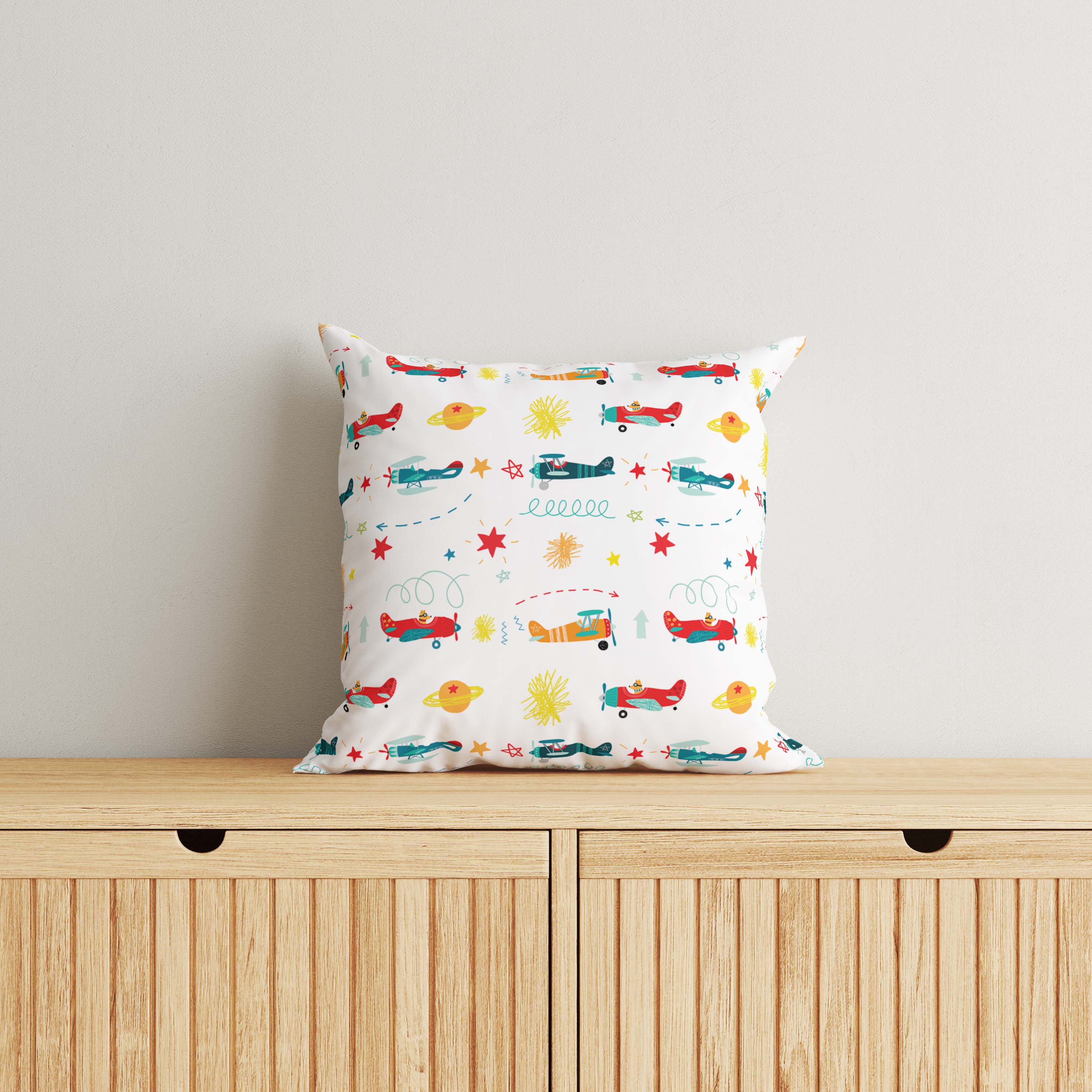 Airplane Kids & Nursery Throw Pillow - Snuggly Landing