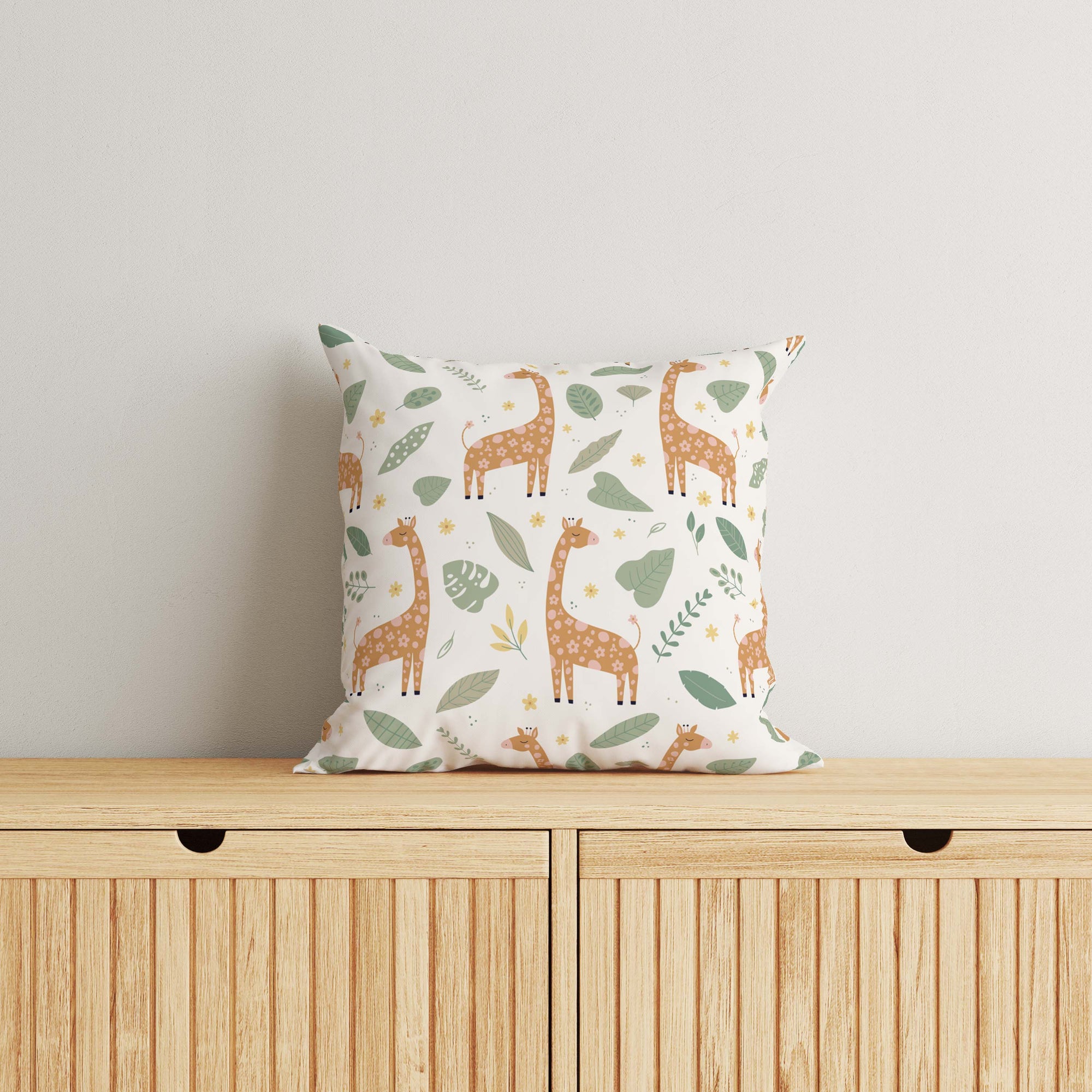 Giraffe Kids & Nursery Throw Pillow - Flourishing Giraffes