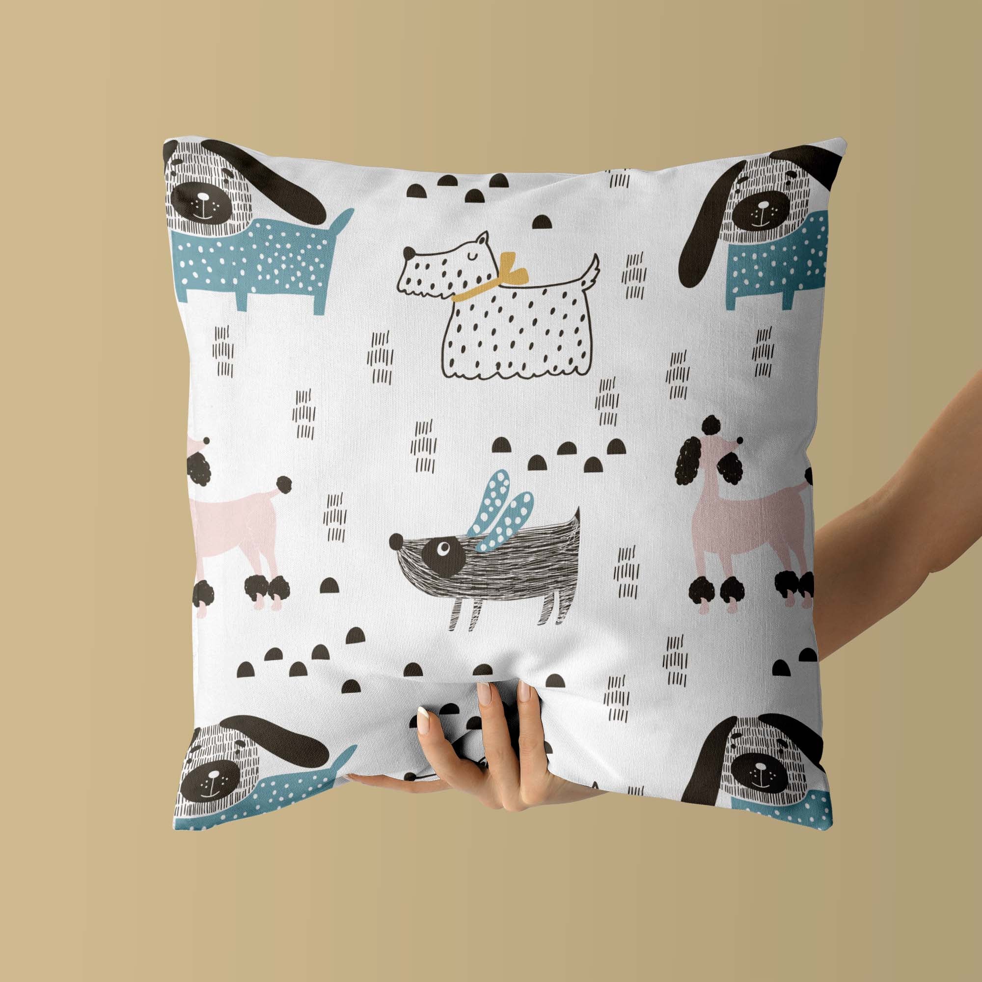 Dogs Kids & Nursery Throw Pillow - Paw-sitive