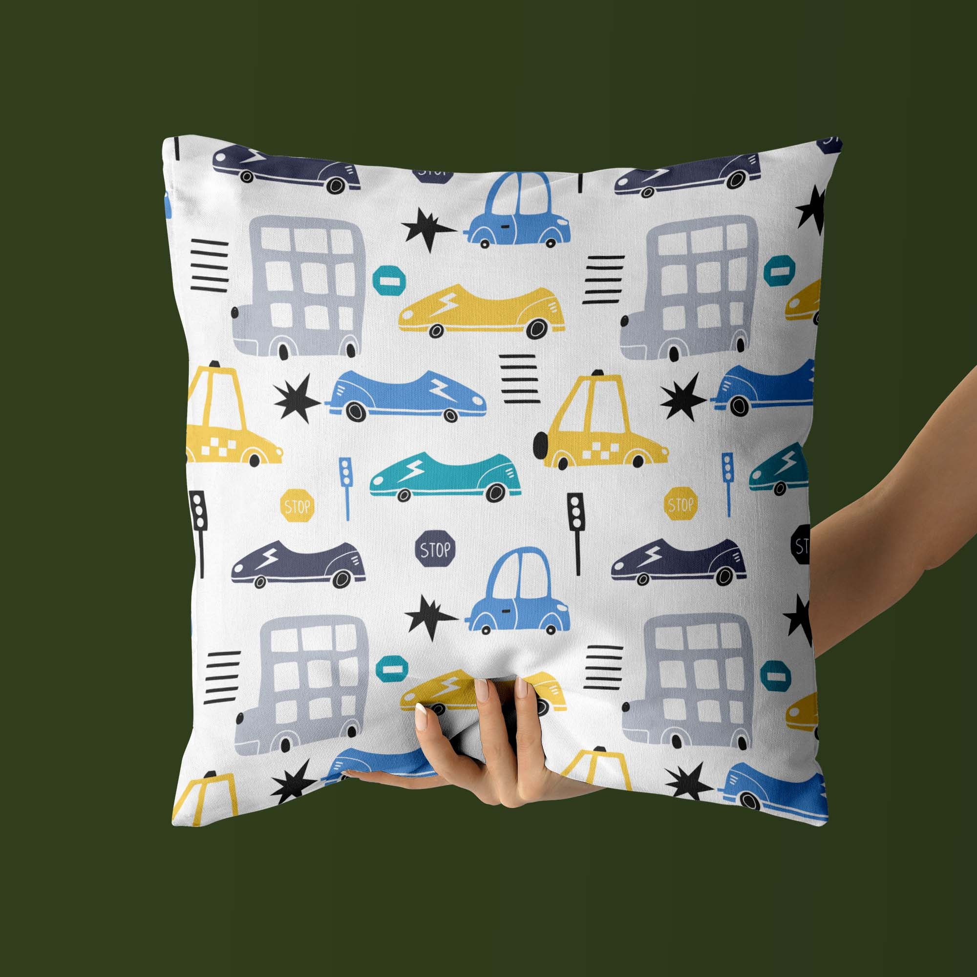 Cars Kids & Nursery Throw Pillow - Get Set Go