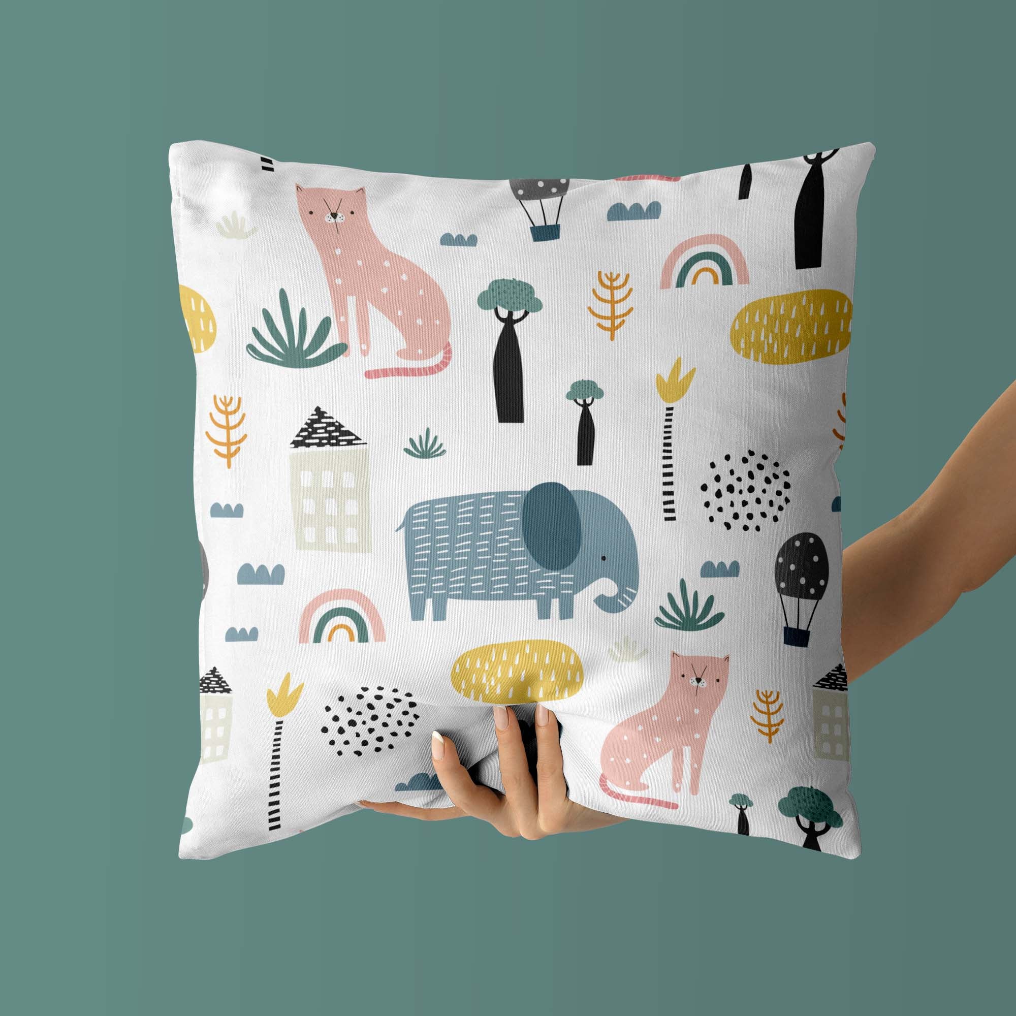 Animals Kids & Nursery Throw Pillow - Walk in the Jungle