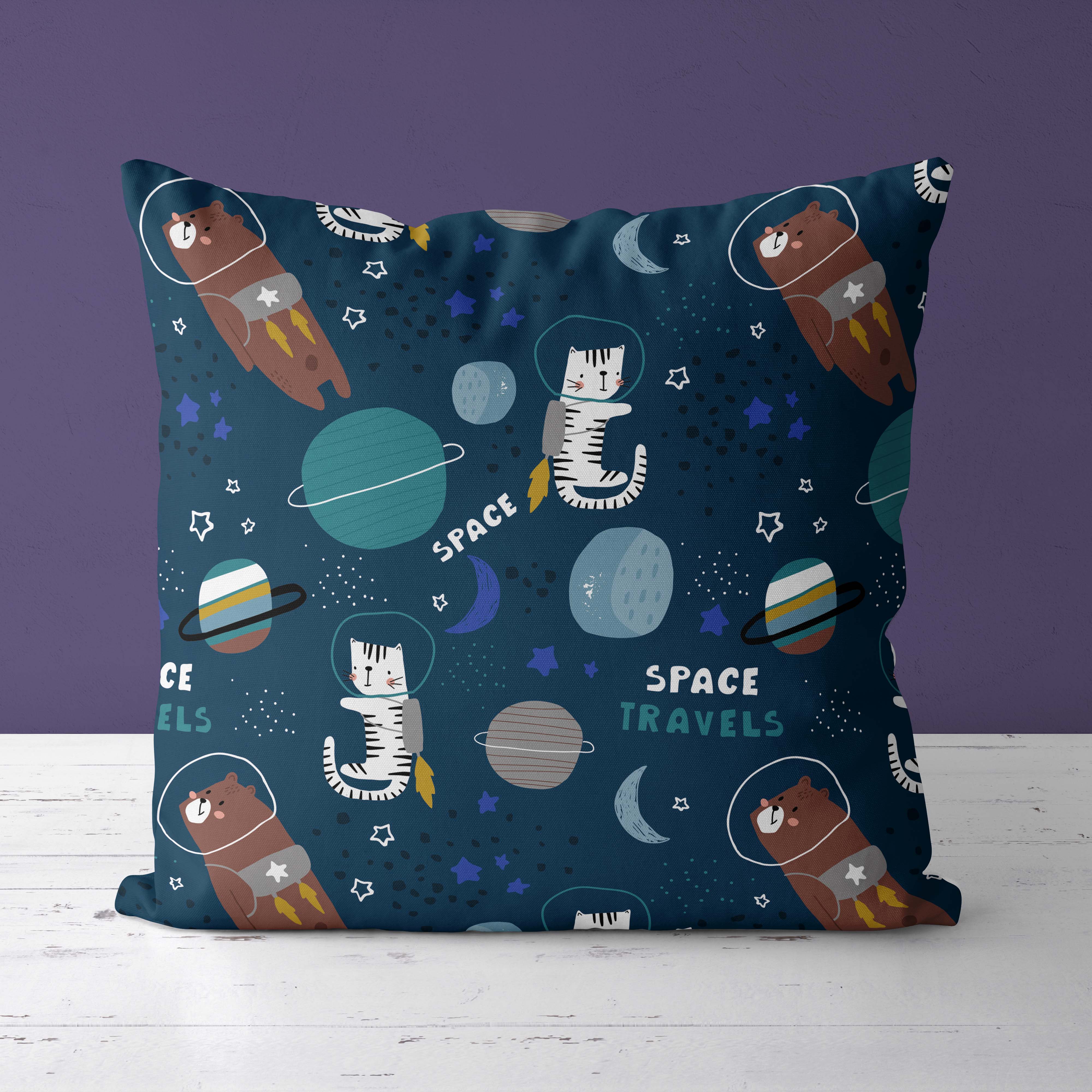 Space Kids & Nursery Throw Pillow - Infinite Pawsibilities