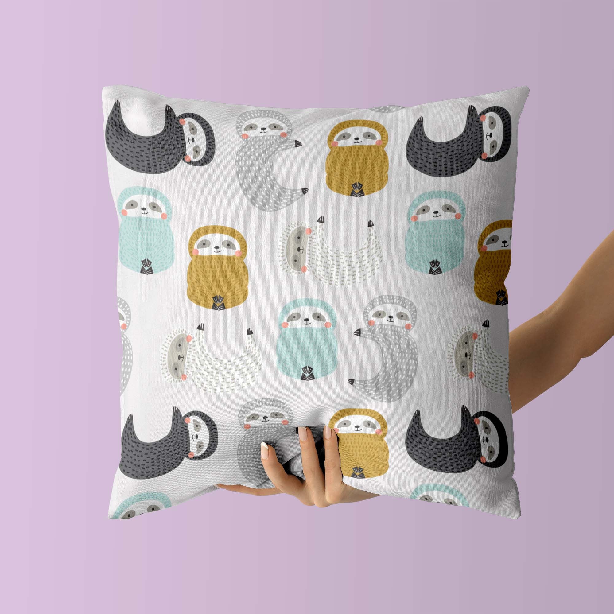 Sloth Kids & Nursery Throw Pillow - Slow Motion