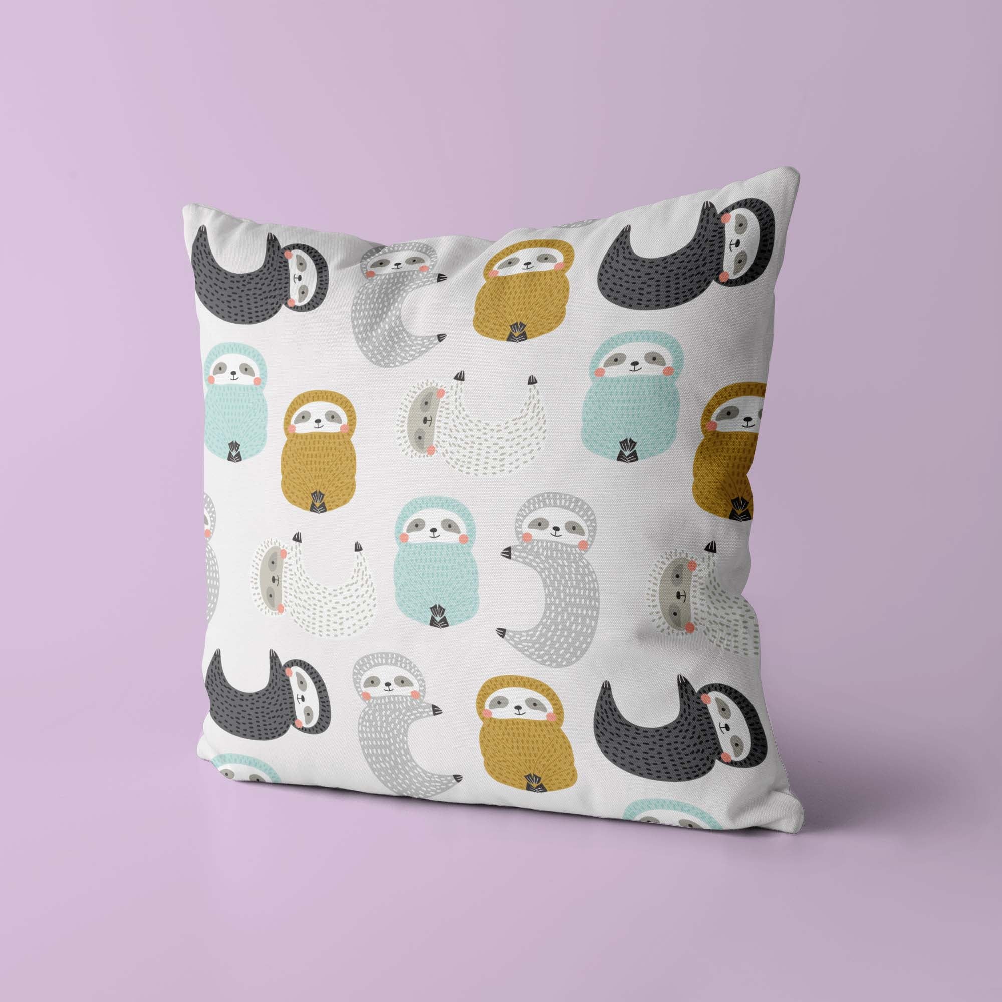 Sloth Kids & Nursery Throw Pillow - Slow Motion