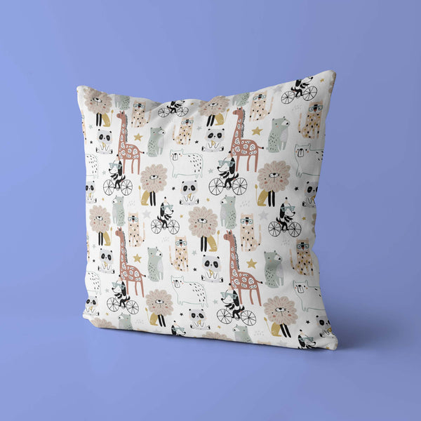 Animal Kids & Nursery Throw Pillow - Animal Parade