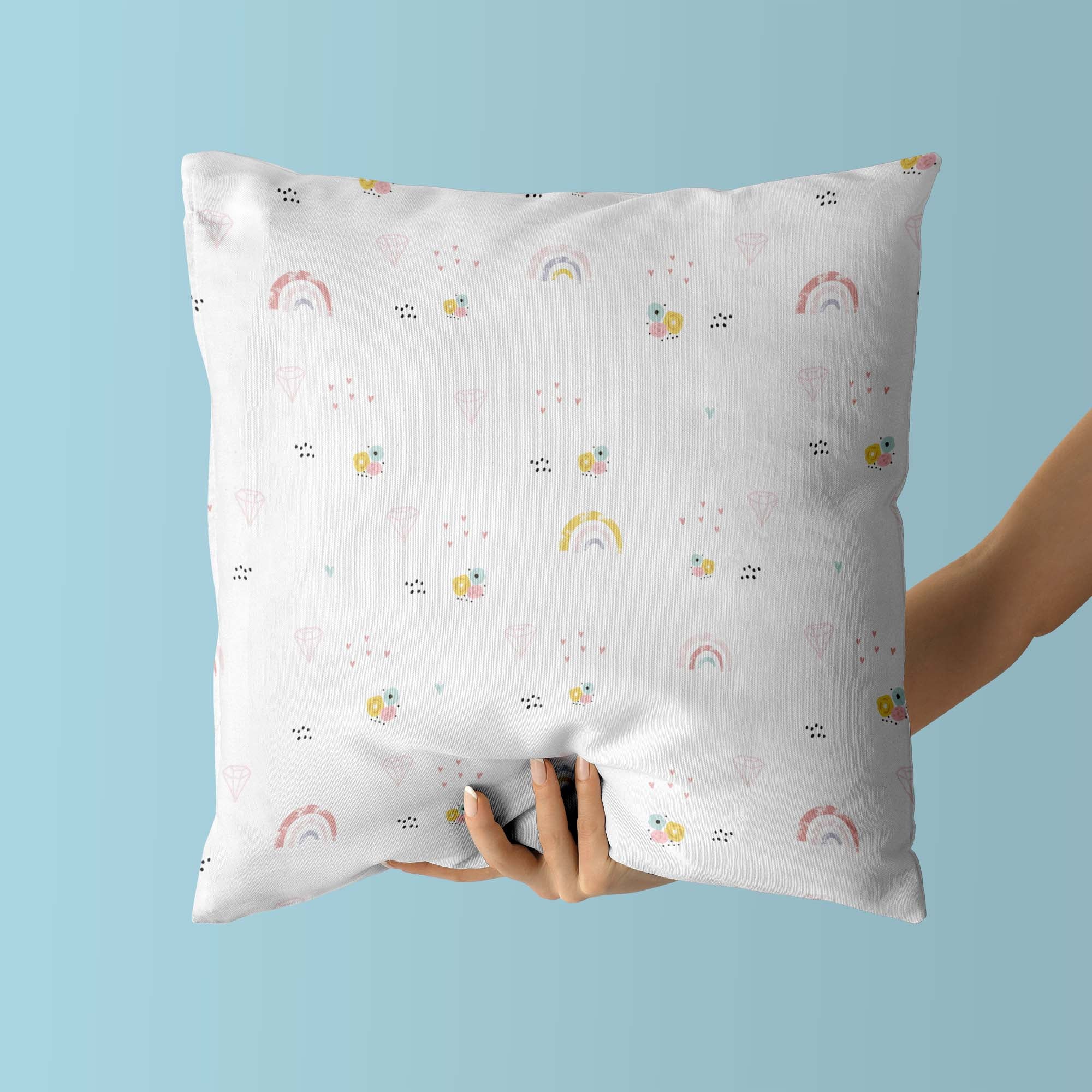 Rainbow Kids & Nursery Throw Pillow - Dainty Prints