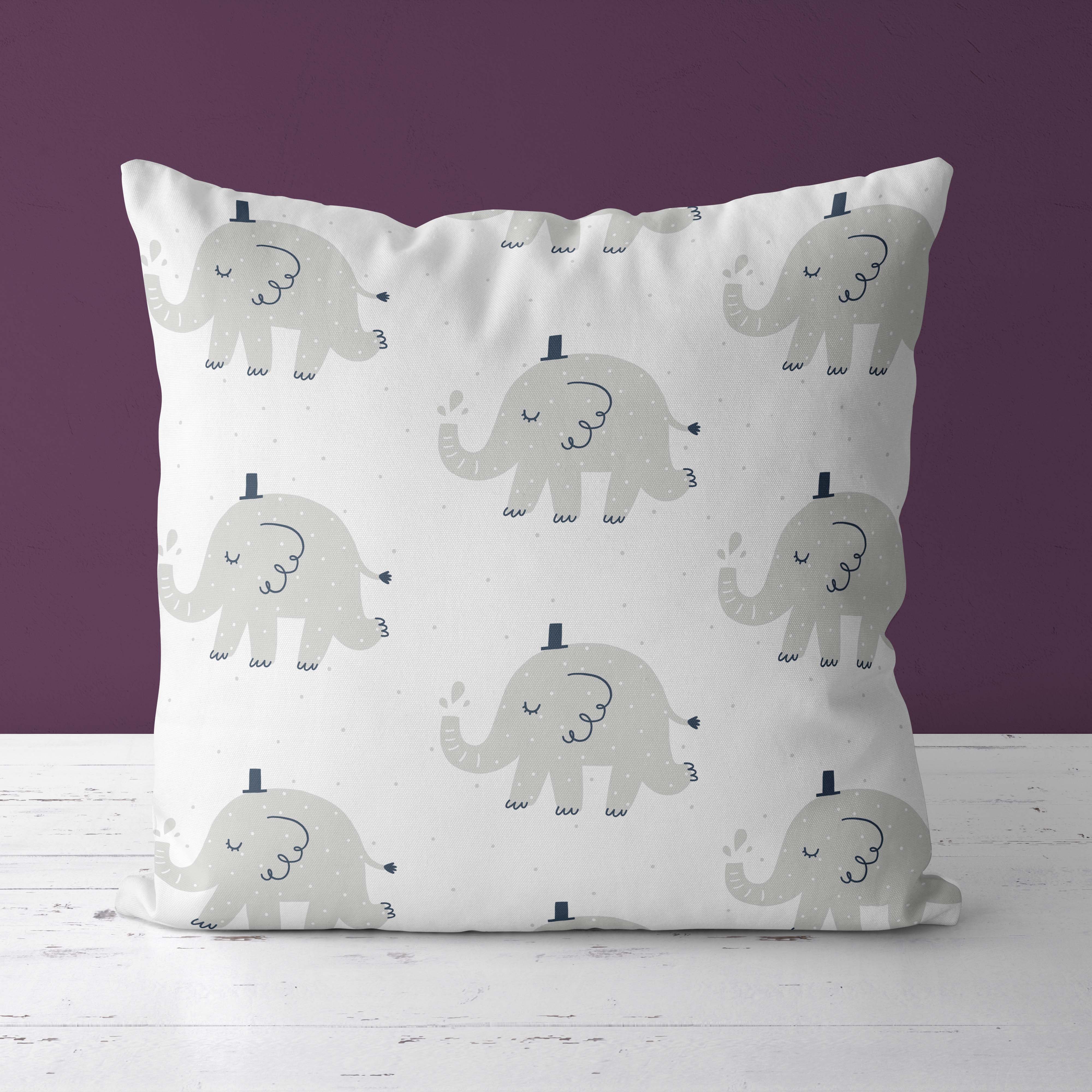 Elephant Kids & Nursery Throw Pillow - Gentle Elephants