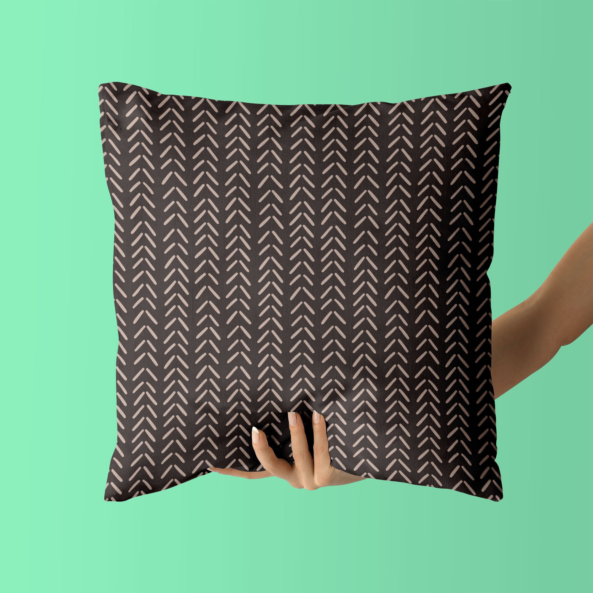 Boho Kids & Nursery Throw Pillow - Delicate Herringbone