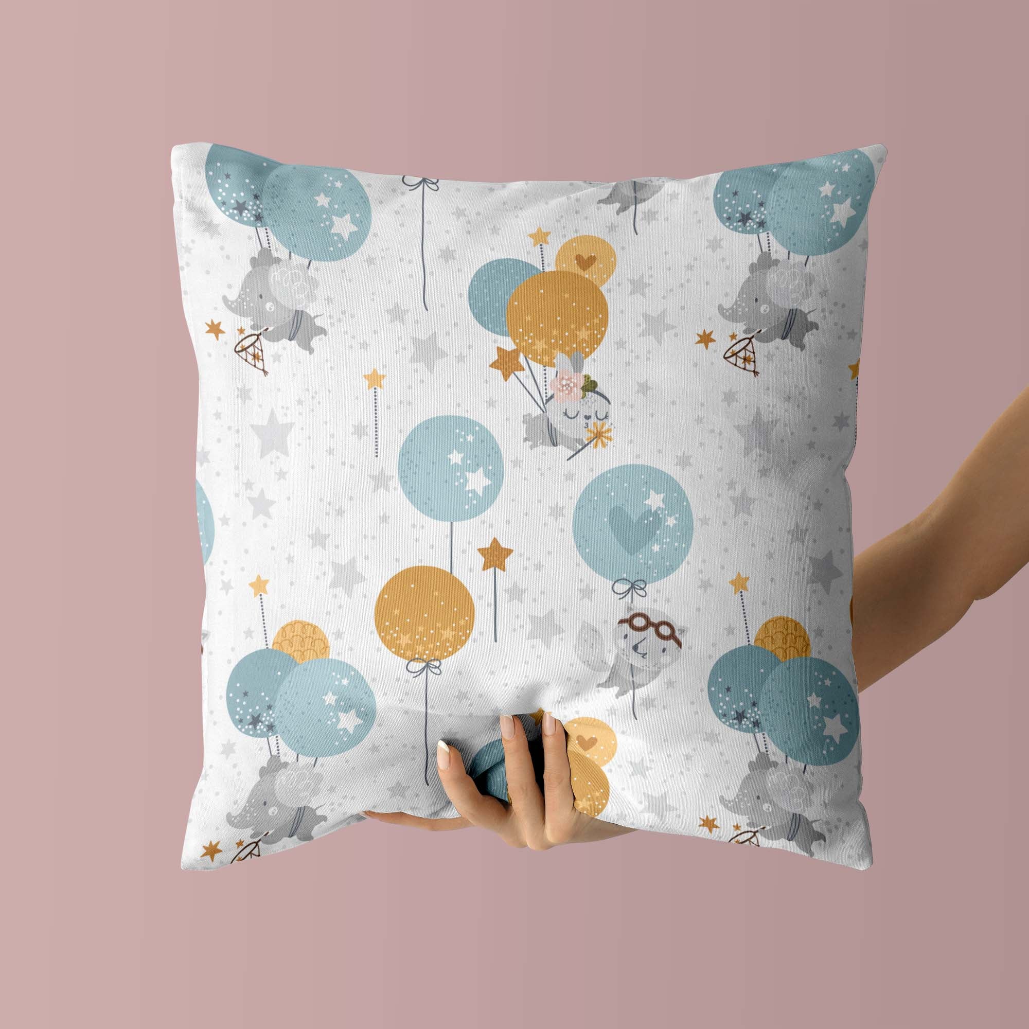 Balloons Kids & Nursery Throw Pillow - Catching Stars