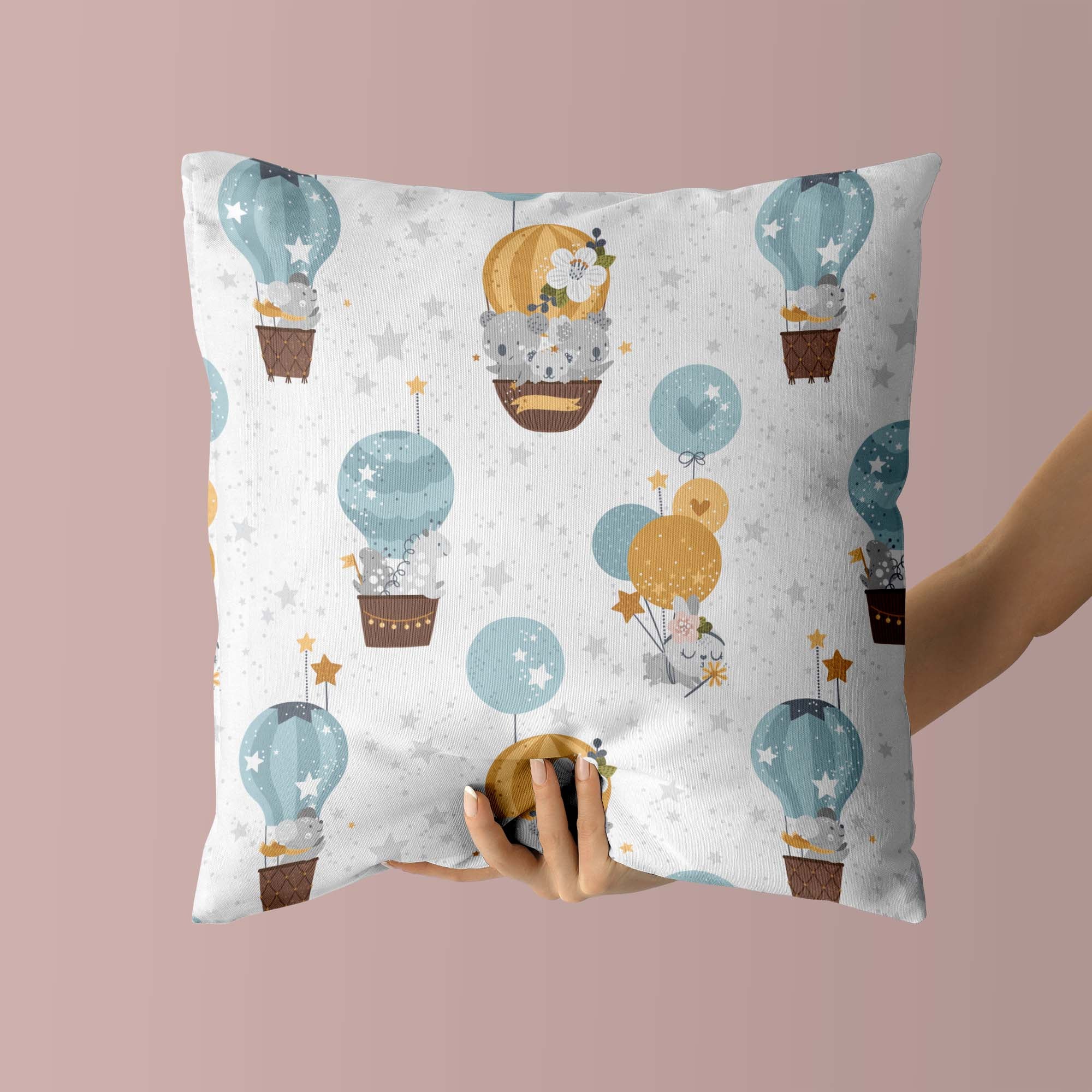 Hot Balloons Kids & Nursery Throw Pillow - Wish Upon Stars