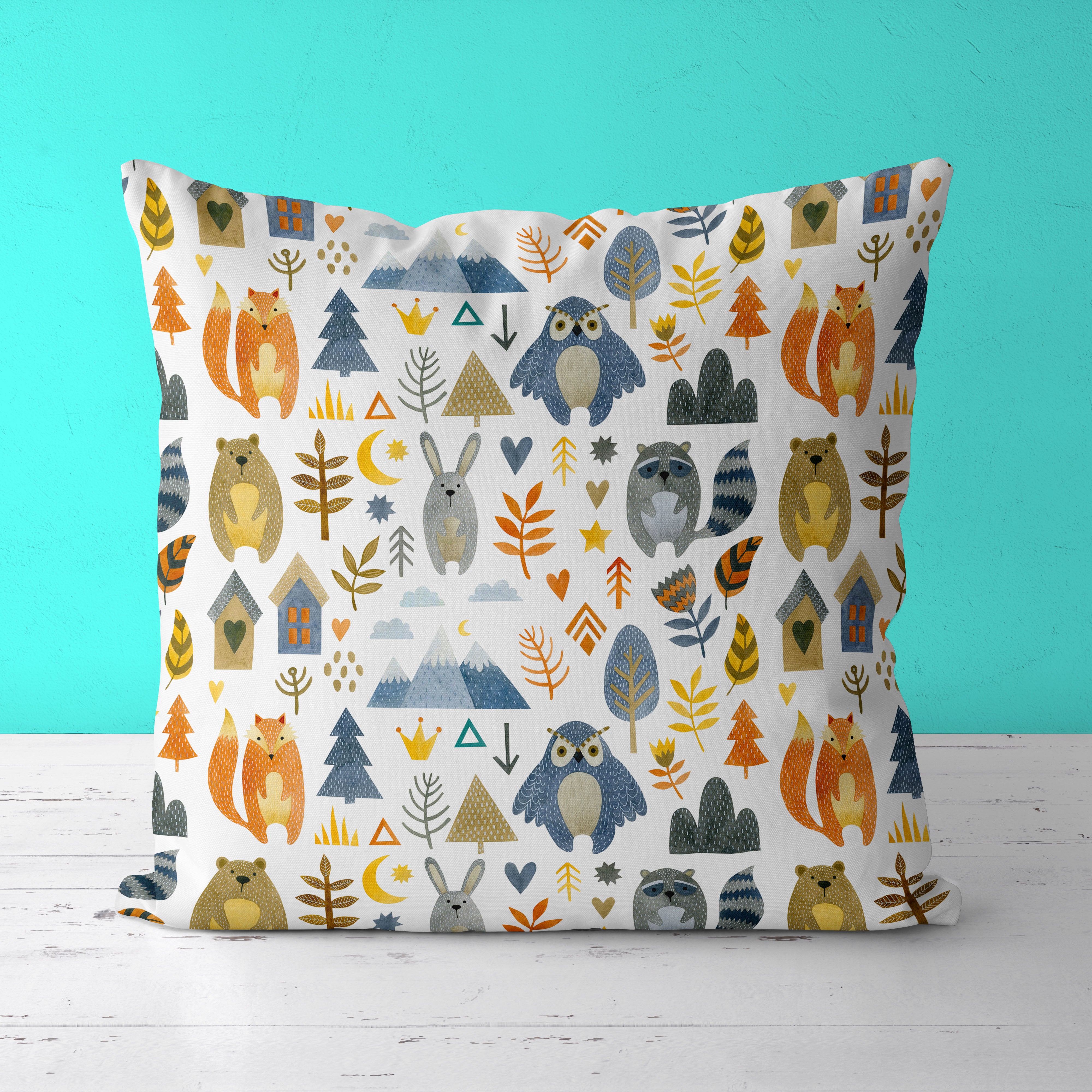 Animals Kids & Nursery Throw Pillow - Sleepy Eyes