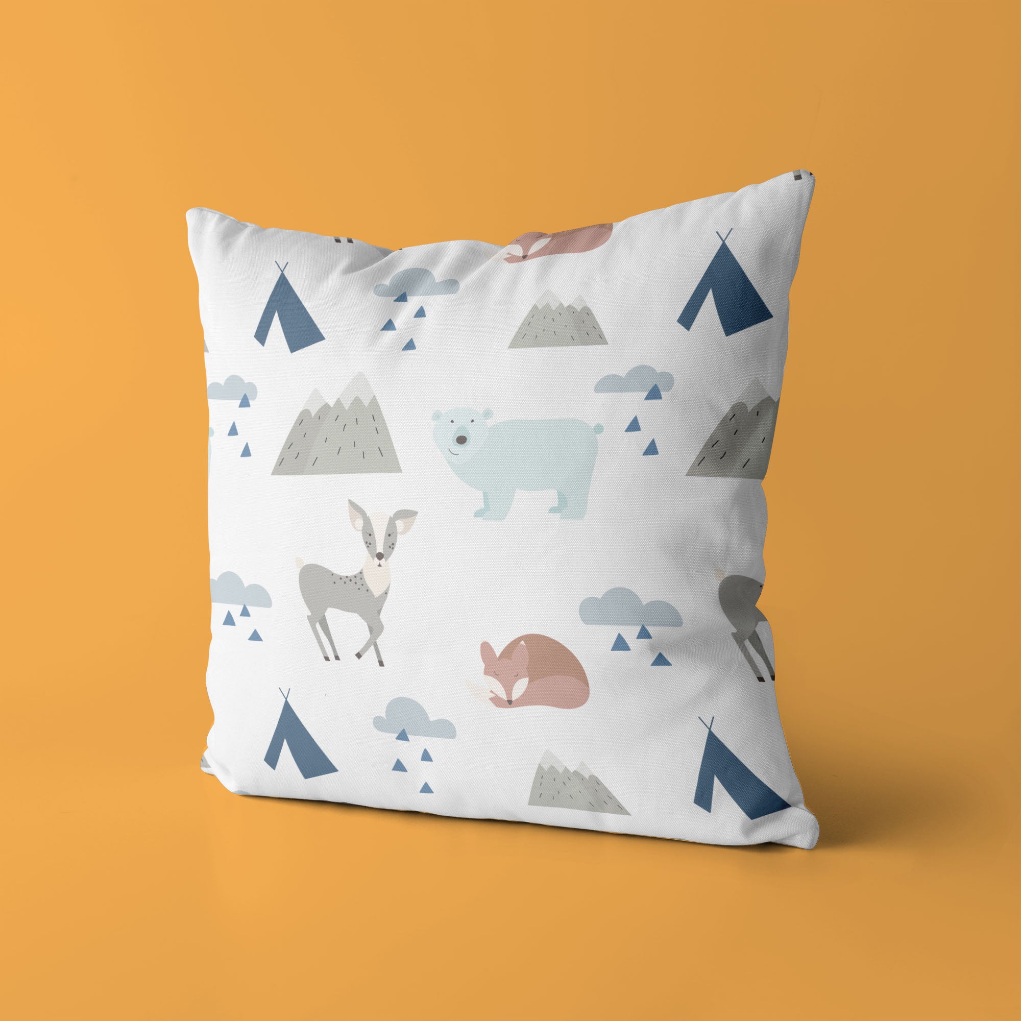 Animals Kids & Nursery Throw Pillow - Animal Camp