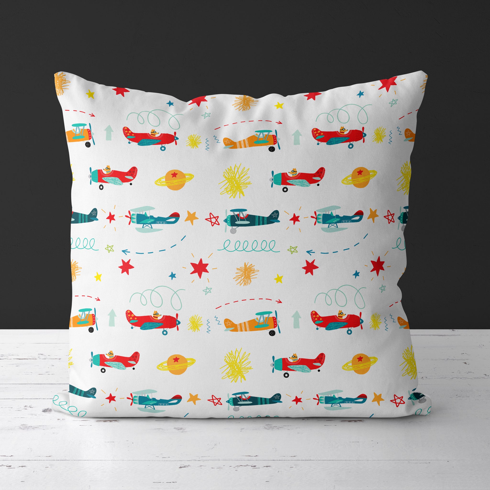 Airplane Kids & Nursery Throw Pillow - Snuggly Landing