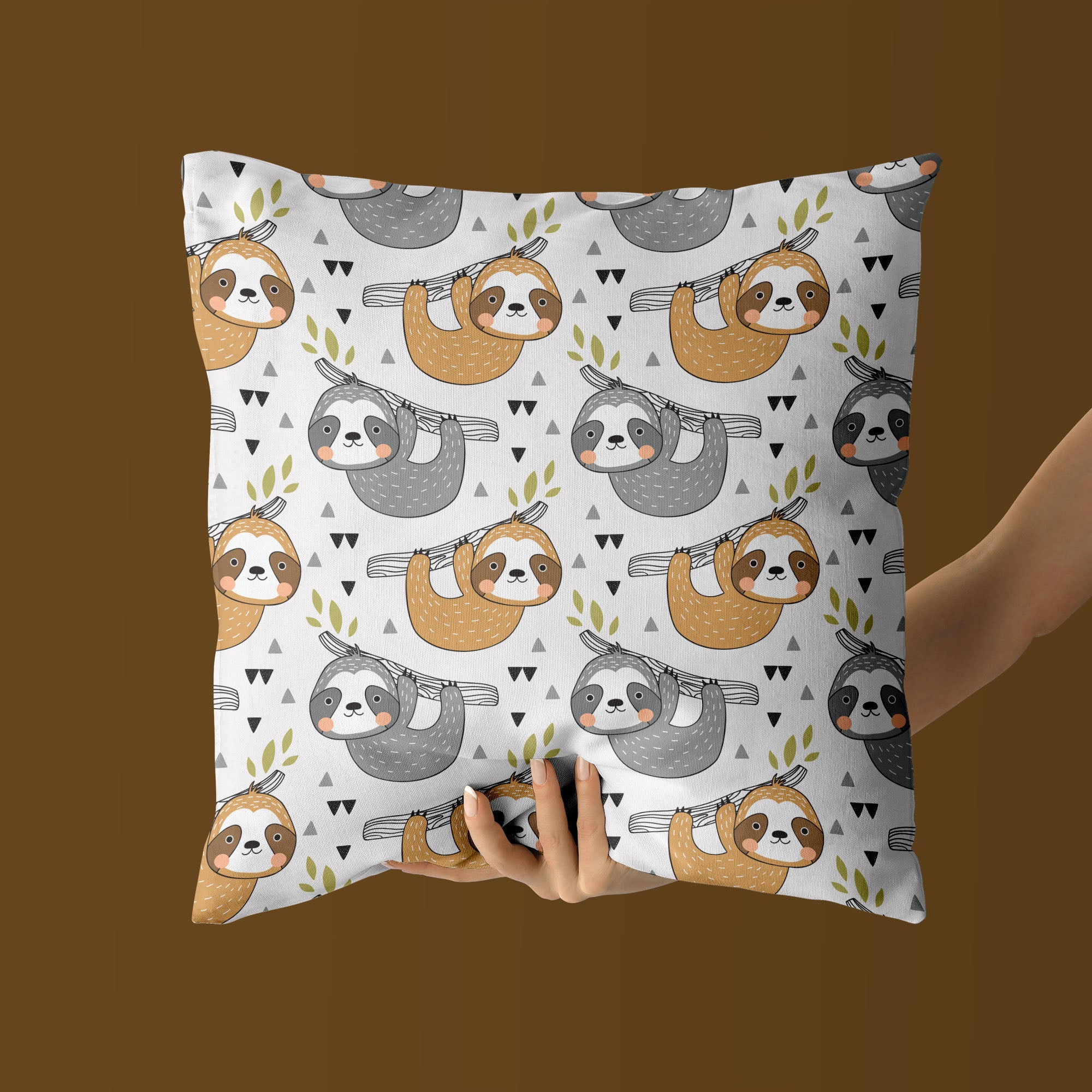 Sloth Kids & Nursery Throw Pillow - Rise and Shine