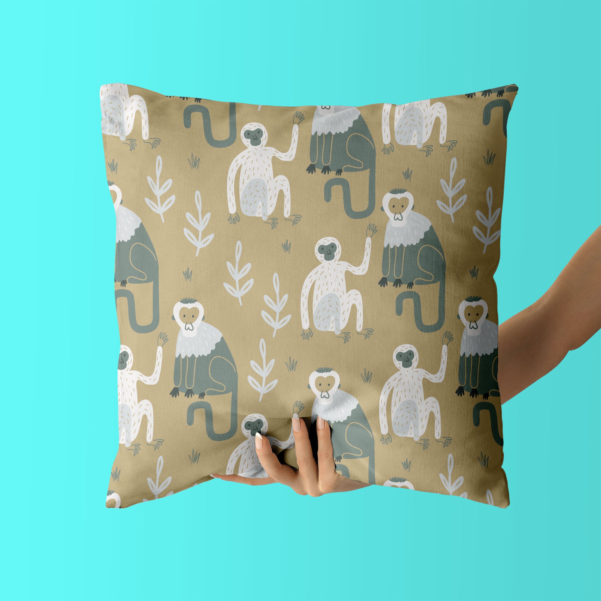 Monkeys Kids & Nursery Throw Pillow - Monkey Connection