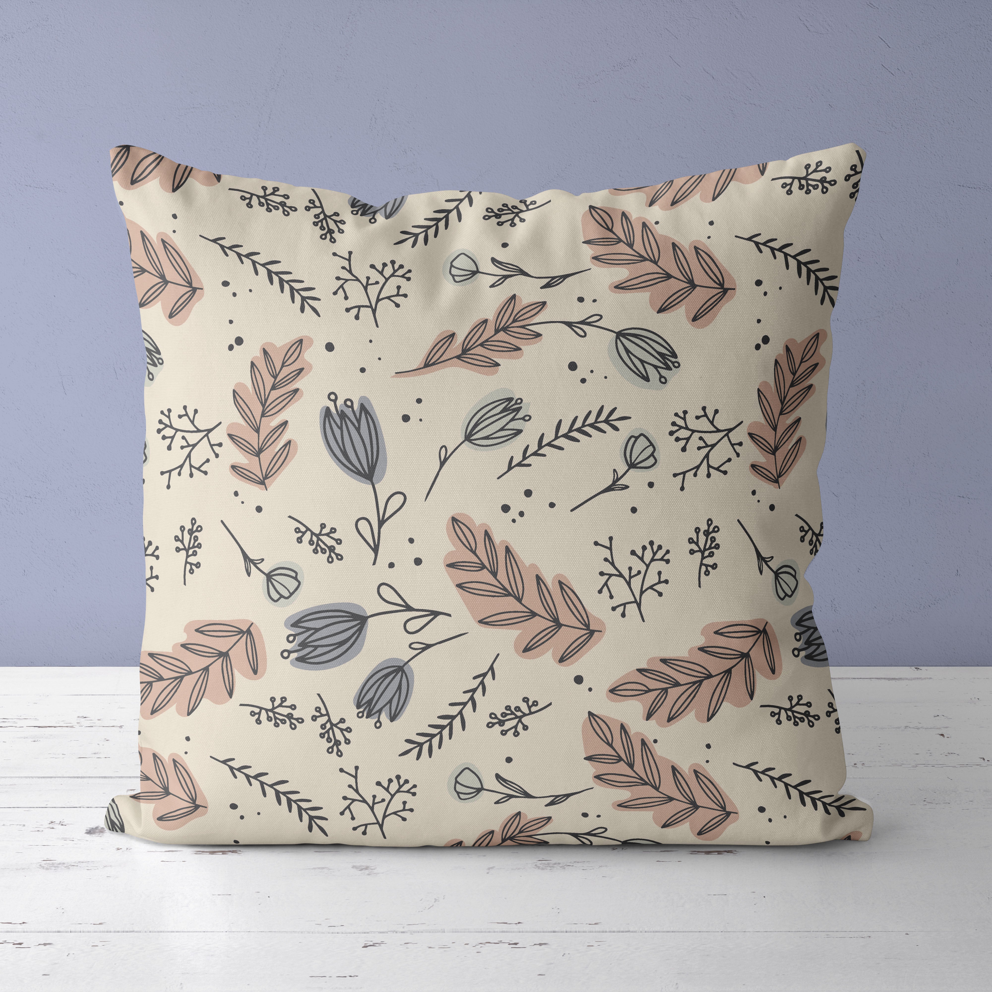 Floral Kids & Nursery Throw Pillow - Muted Blossoms