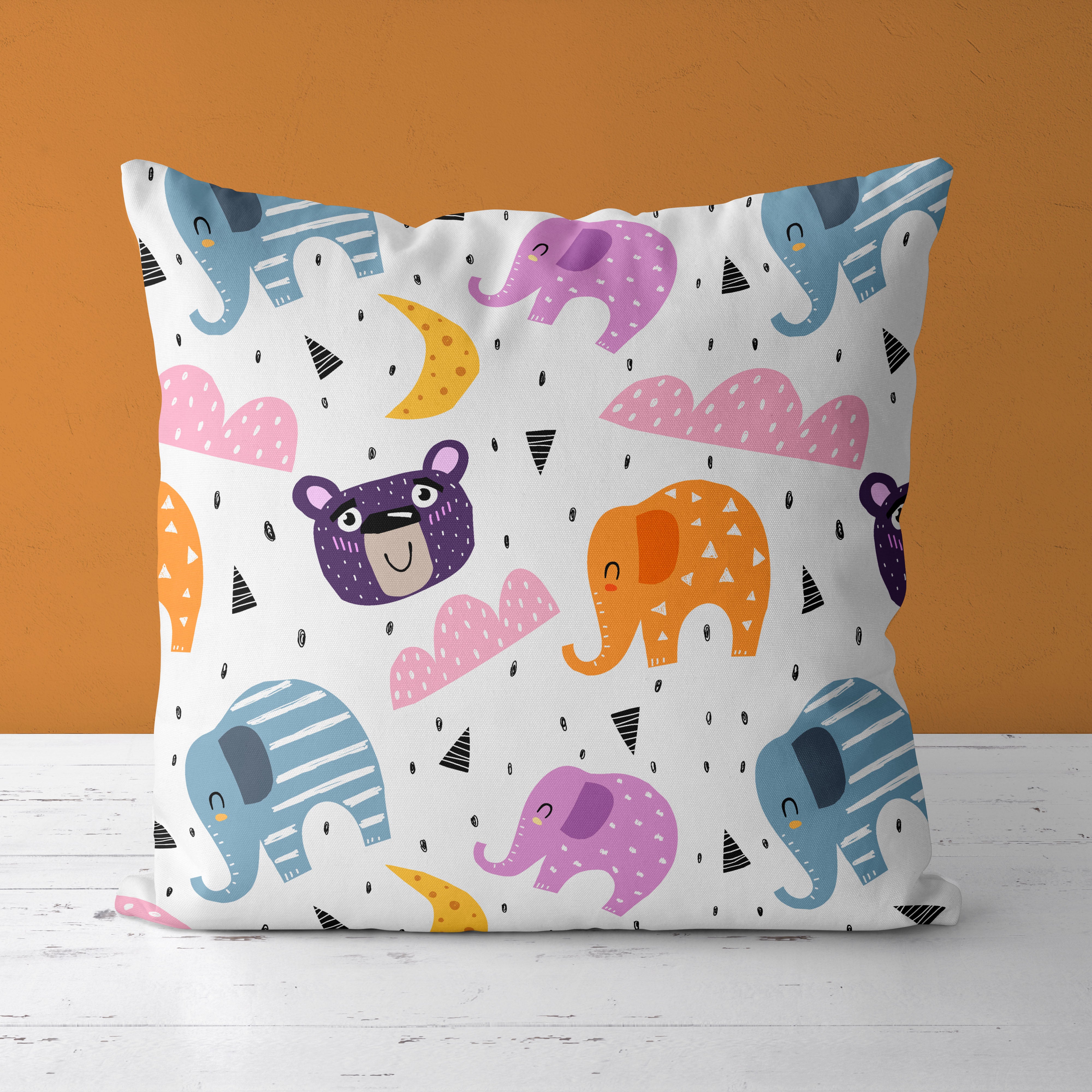 Animals Kids & Nursery Throw Pillow - Blazing Wildlife