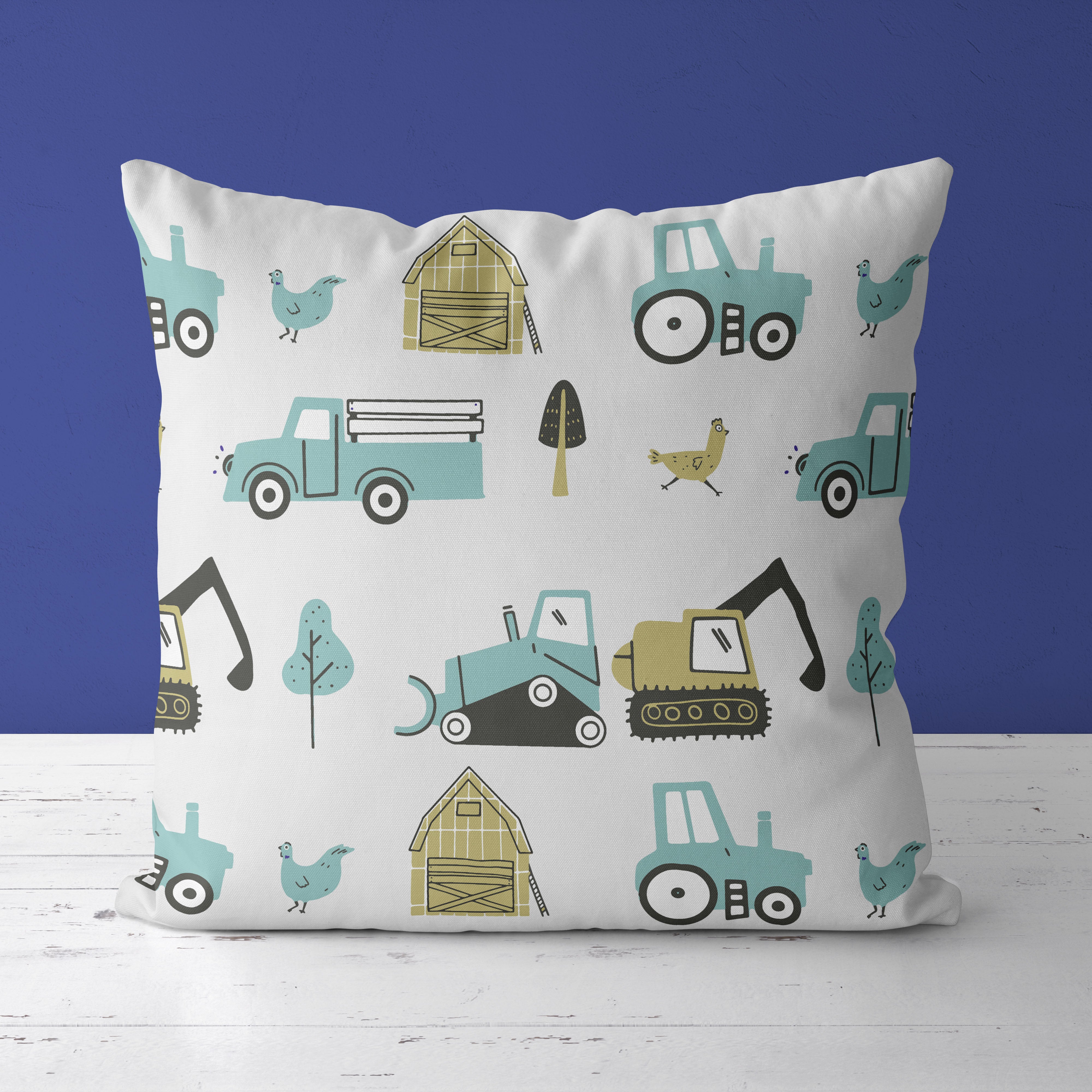 Kids & Nursery Throw Pillow - Farm Day