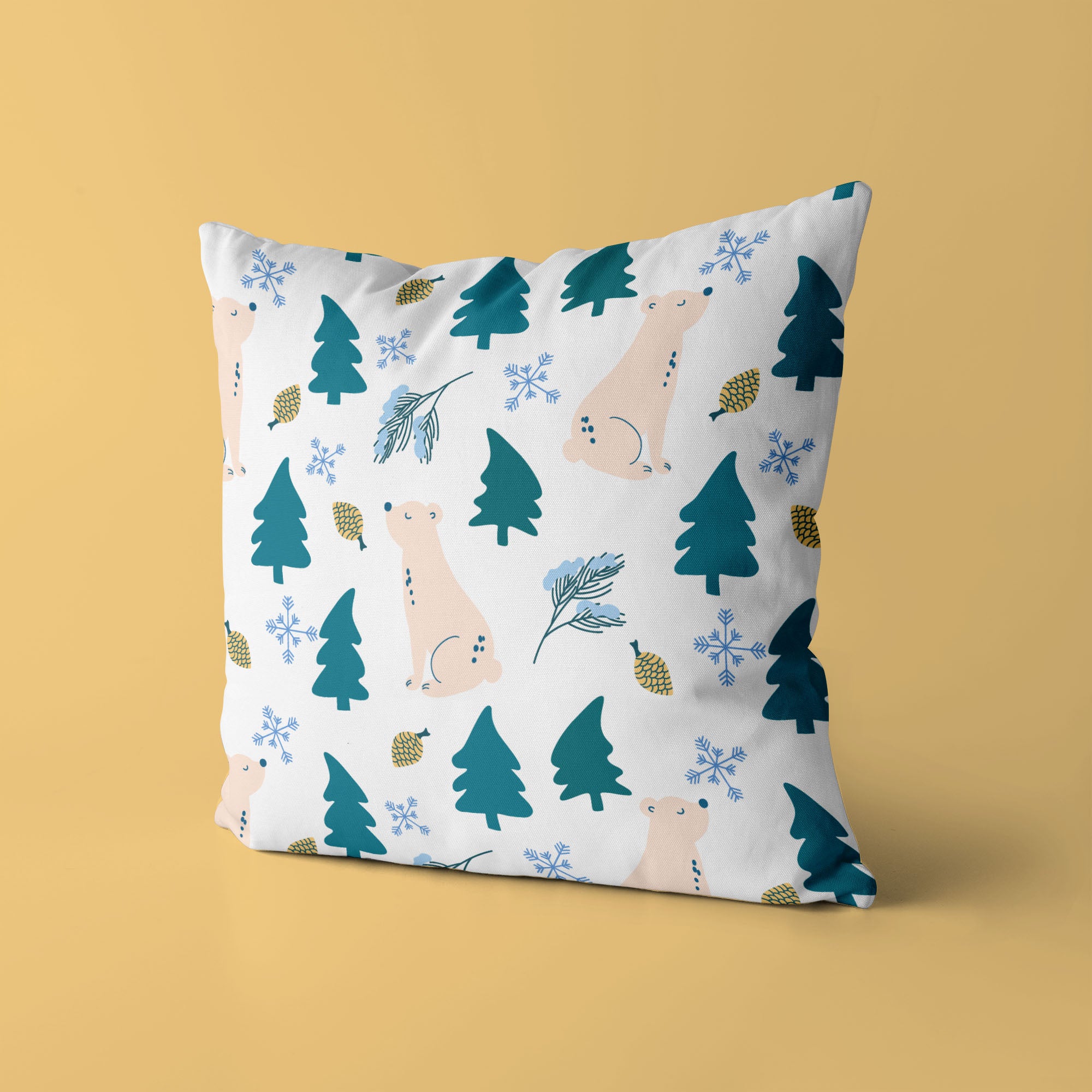 Bear Kids & Nursery Throw Pillow - Pine and Fresh