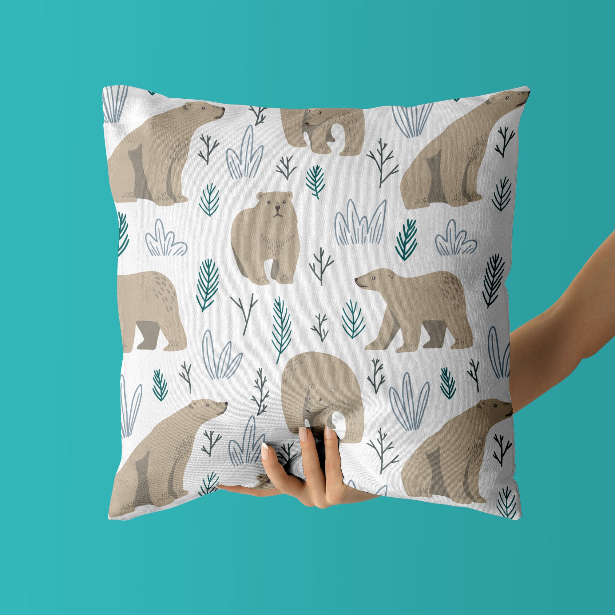 Bear Kids & Nursery Throw Pillow - Bear Directions