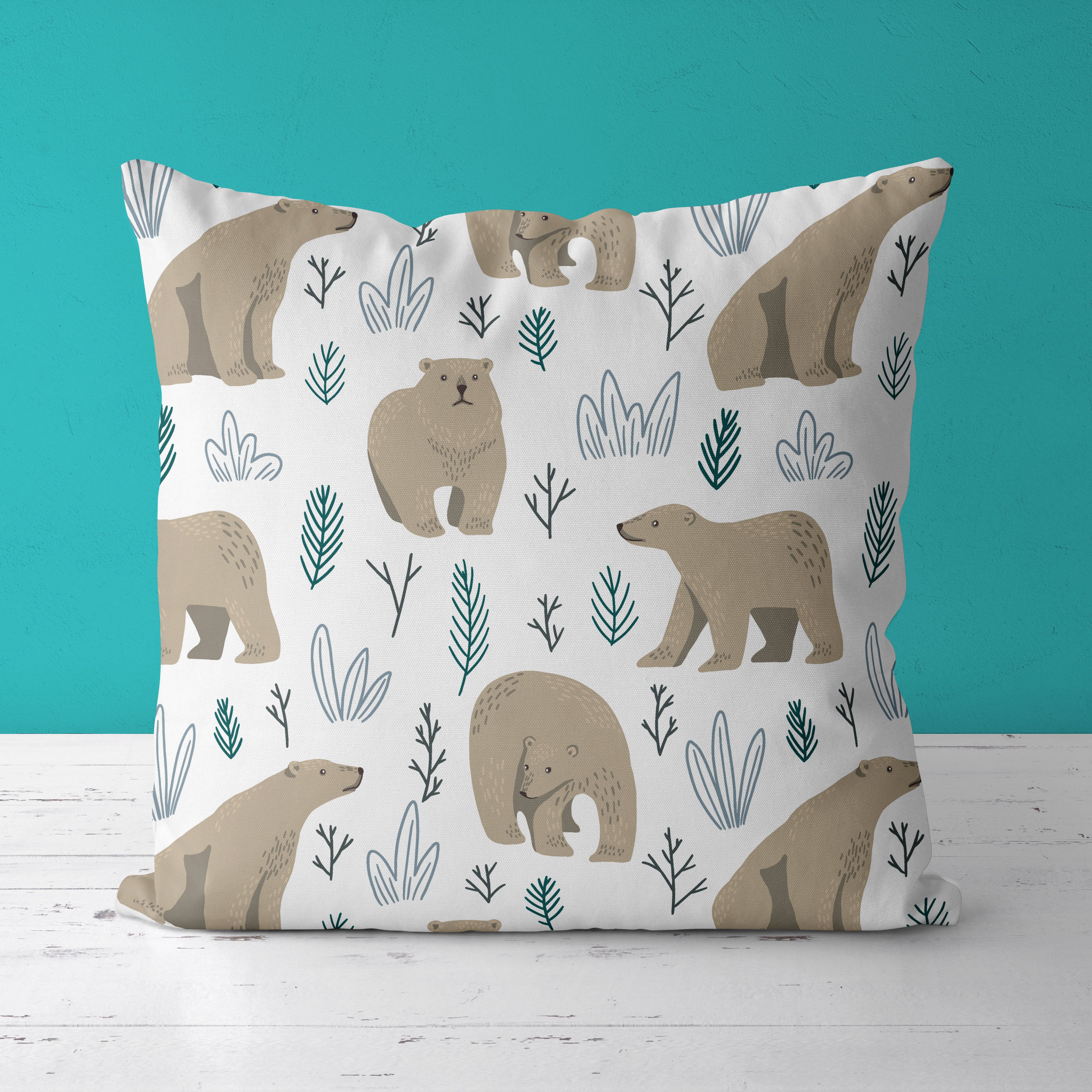 Bear Kids & Nursery Throw Pillow - Bear Directions