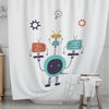 Robots Kids' Shower Curtains - Byte-Sized