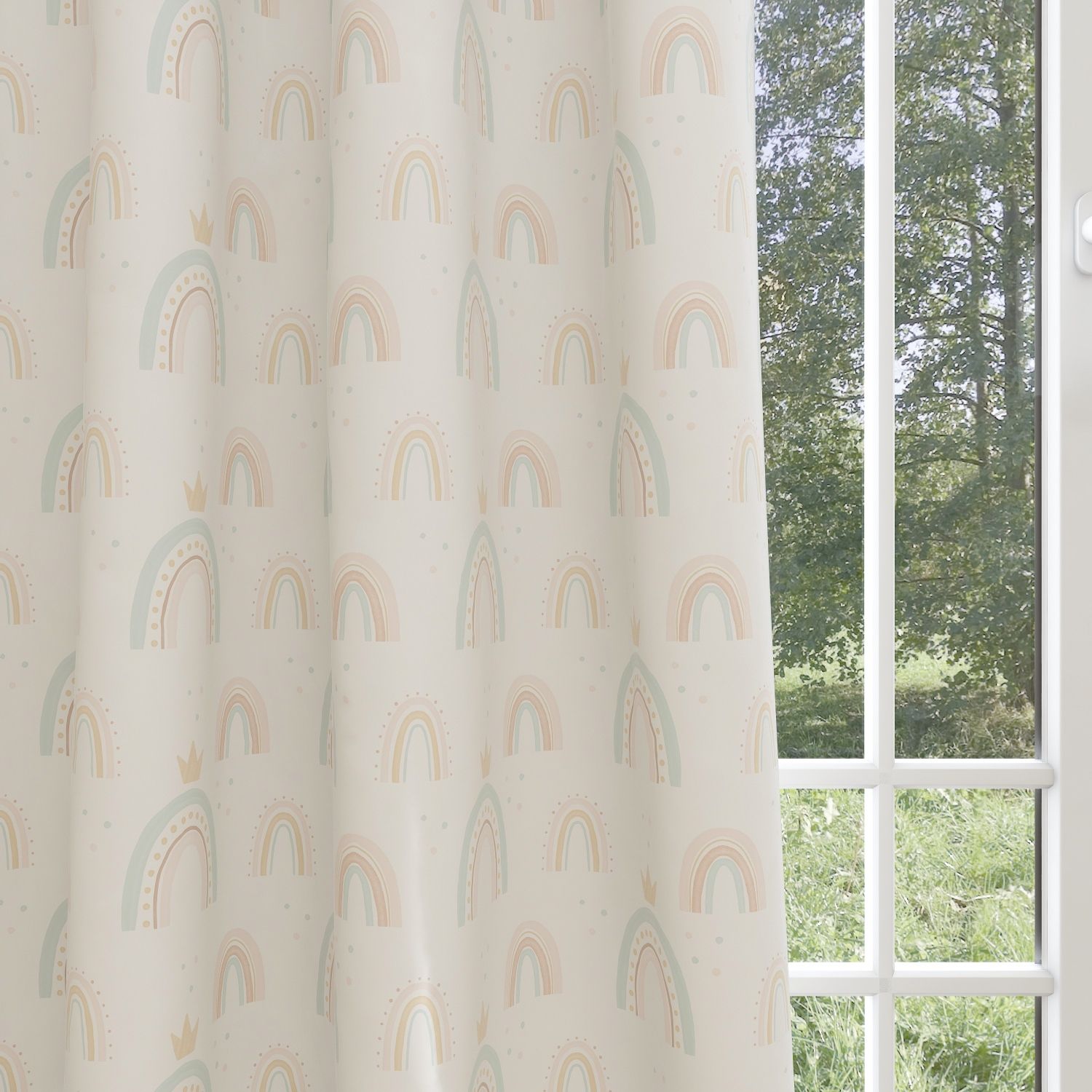 Rainbow Kids & Nursery Blackout Curtains - Multihued Bows