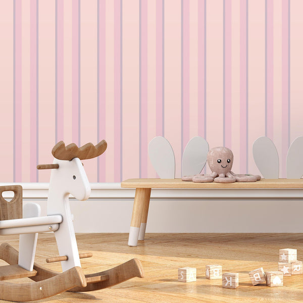 Kids and Nursery Stripes Wallpaper - Rosie Stripes