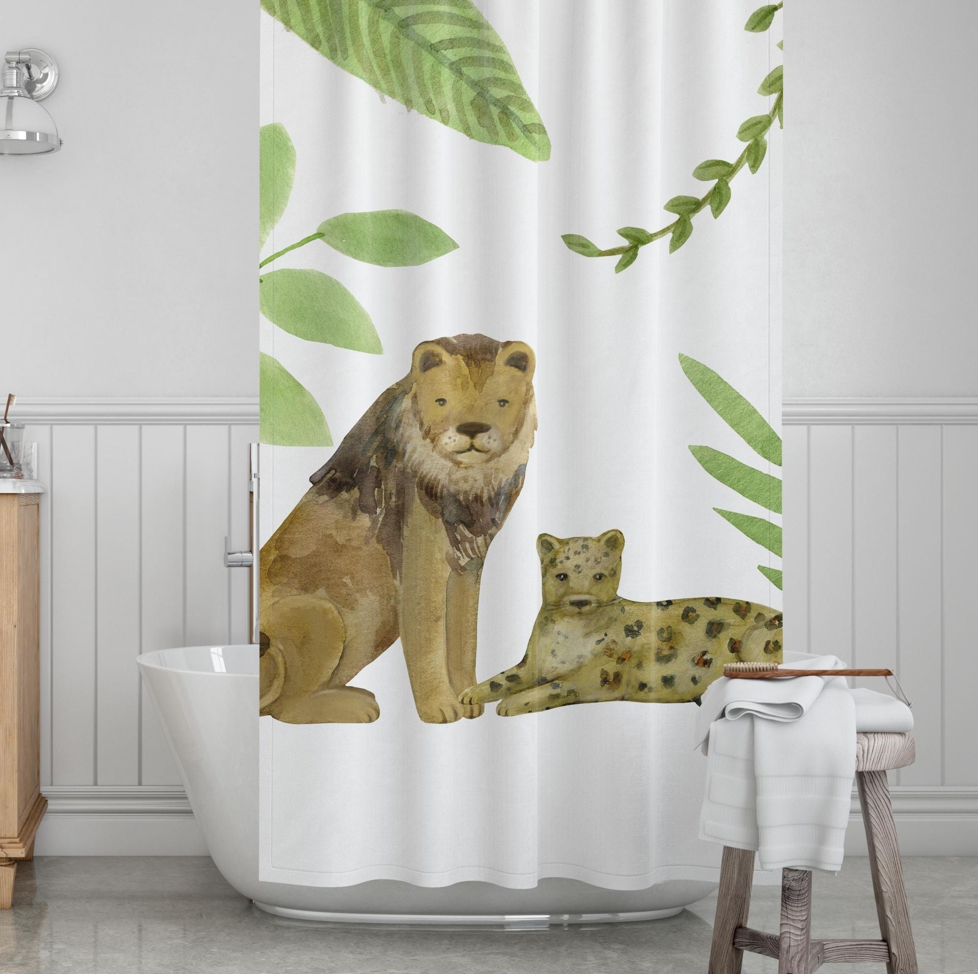 Safari Kids' Shower Curtains - Powerful Chomps