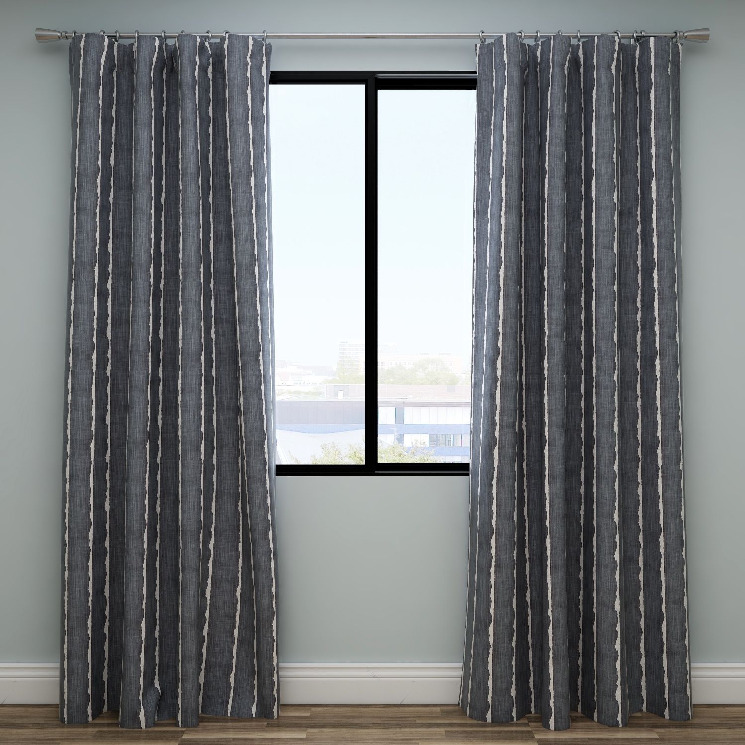 Scott Living Canal Carbon Luxe Linen Kids Curtains