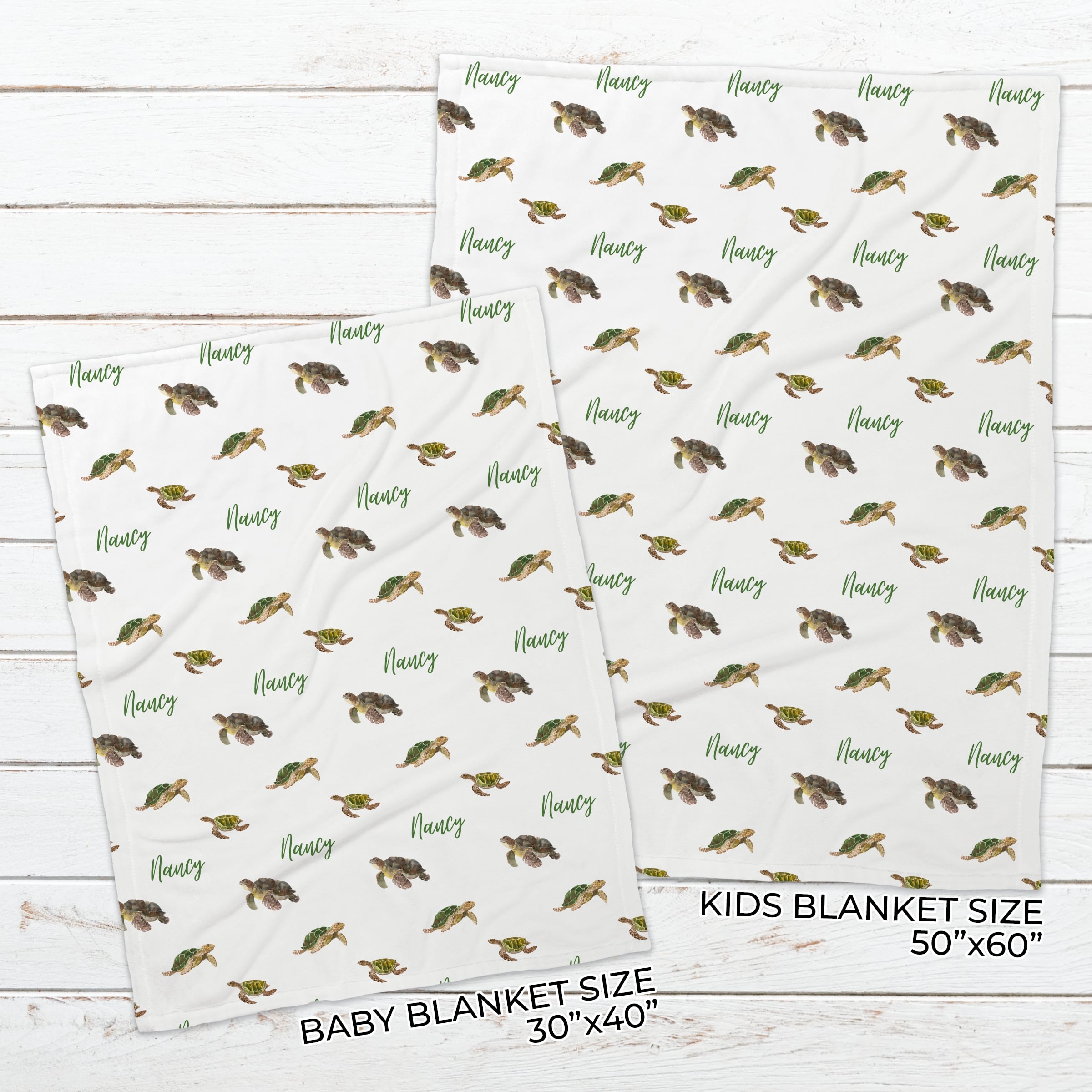 Personalized Turtle Name Blanket for Babies & Kids - Slowpokes