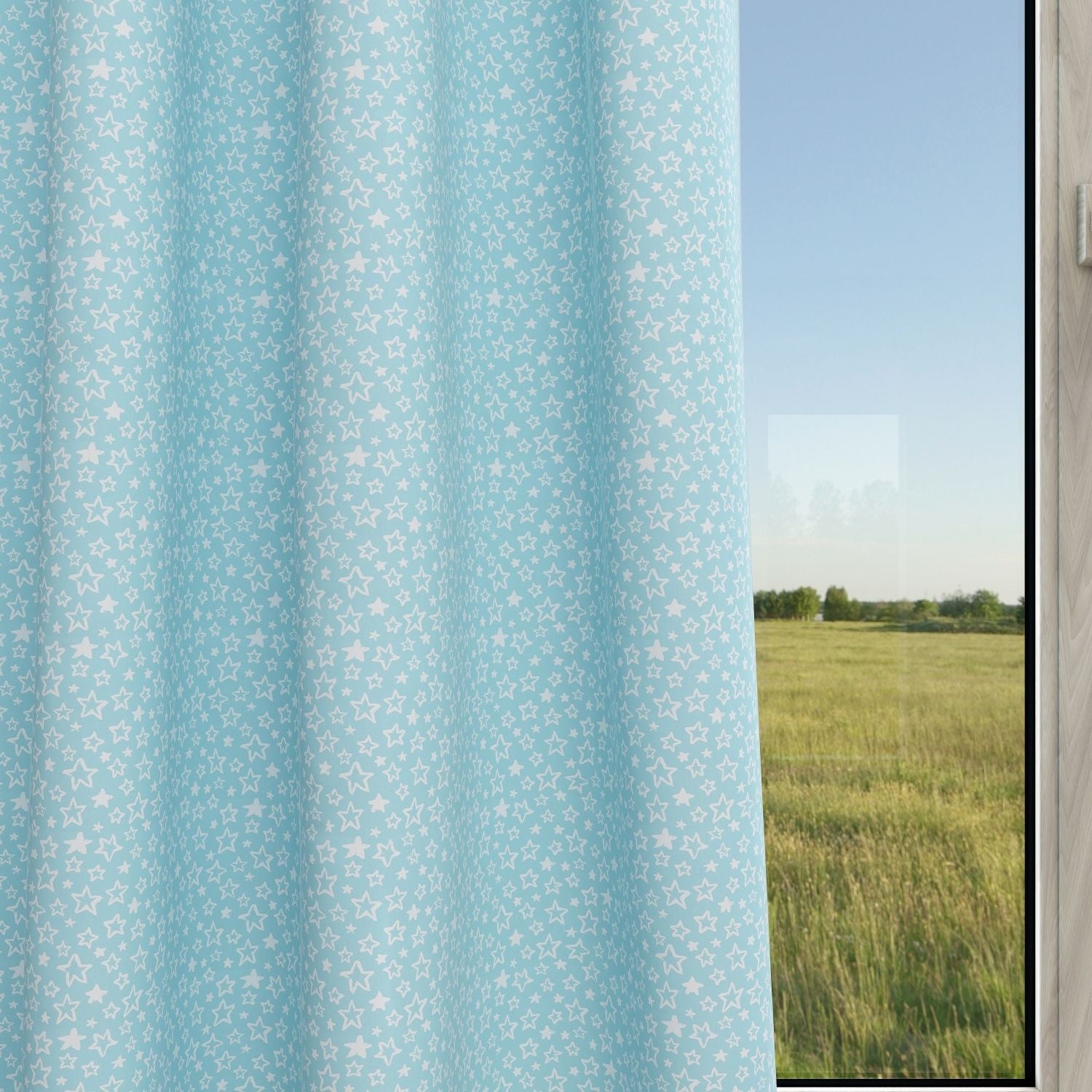 Stars Kids & Nursery Blackout Curtains - Twinkle Girly Blue