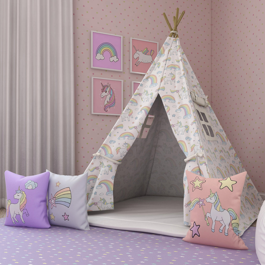 Kids Teepee, Unicorn Decor Themed Room - Be a Unicorn Collection