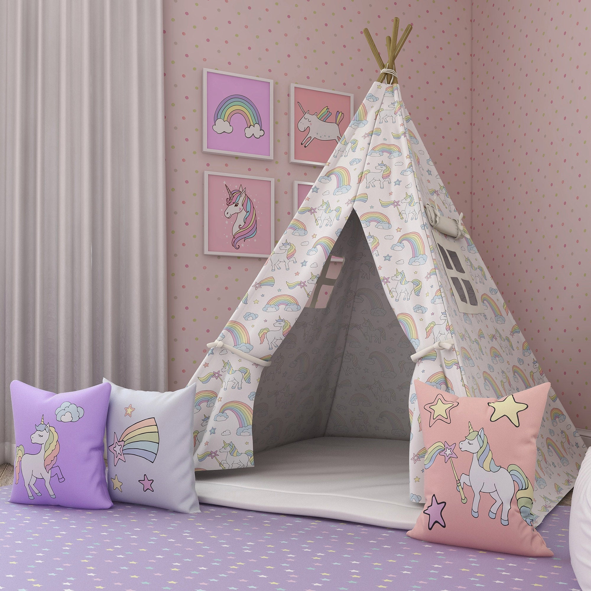 Kids Teepee, Unicorn Decor Themed Room - Be a Unicorn Collection