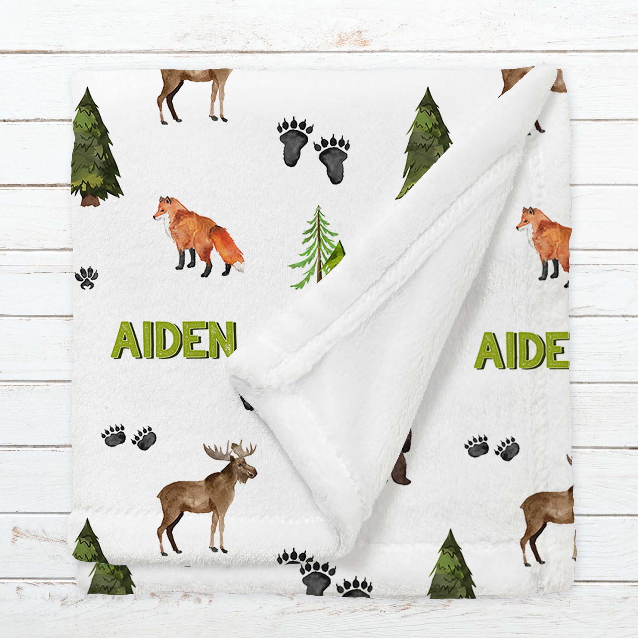 Personalized Woodland Name Blanket for Babies & Kids