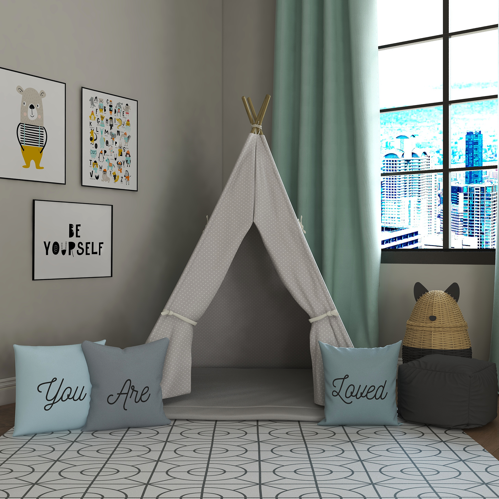 Lazy Gray Kids Teepee