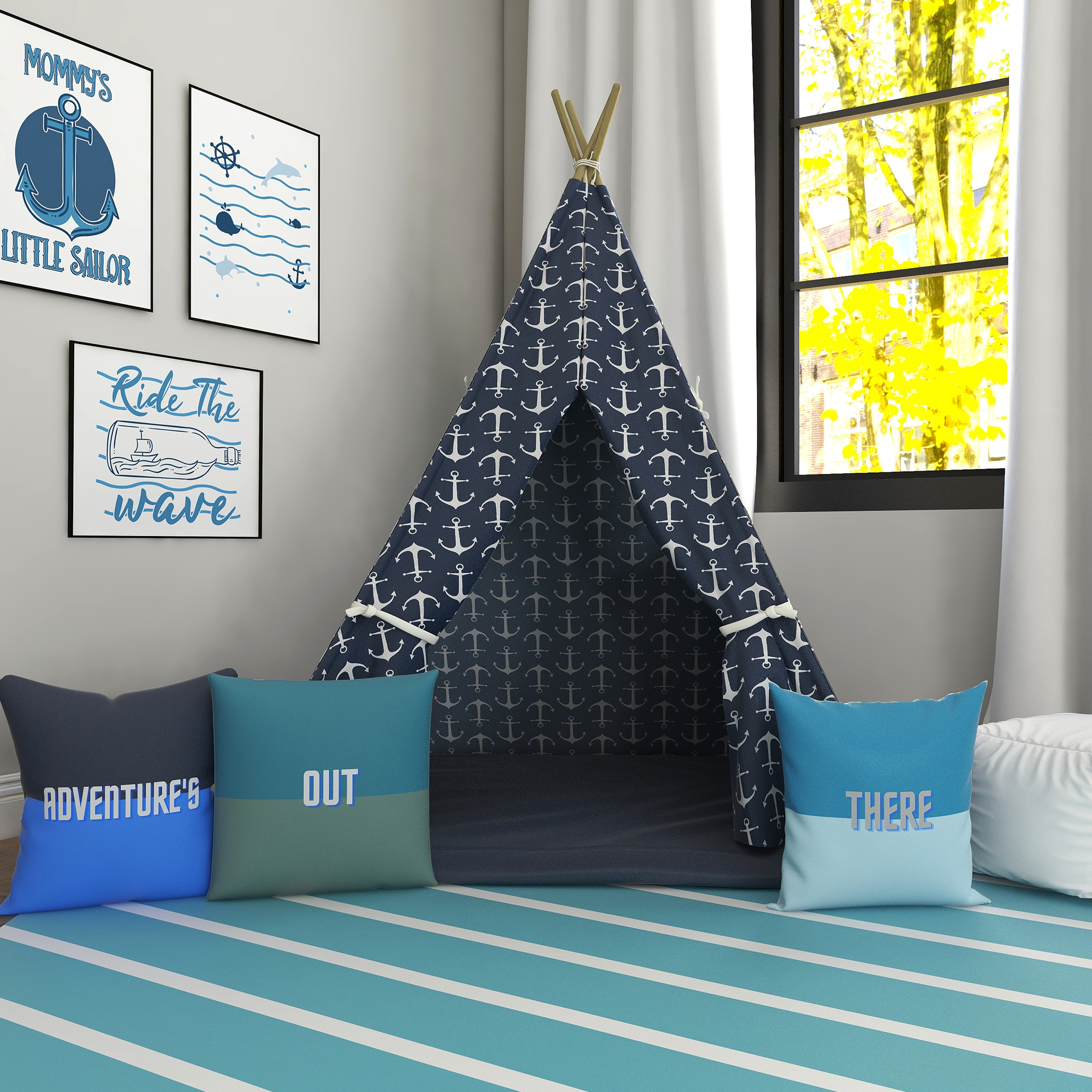 Ahoy, Mate! Navy Kids Teepee